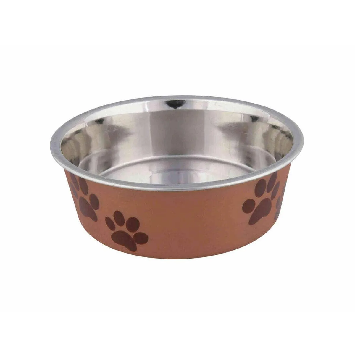 Trixie Ciotola per cibo per cani in acciaio inossidabile con rivestimento in plastica, diametro 12 cm, colori assortiti - immagine 1