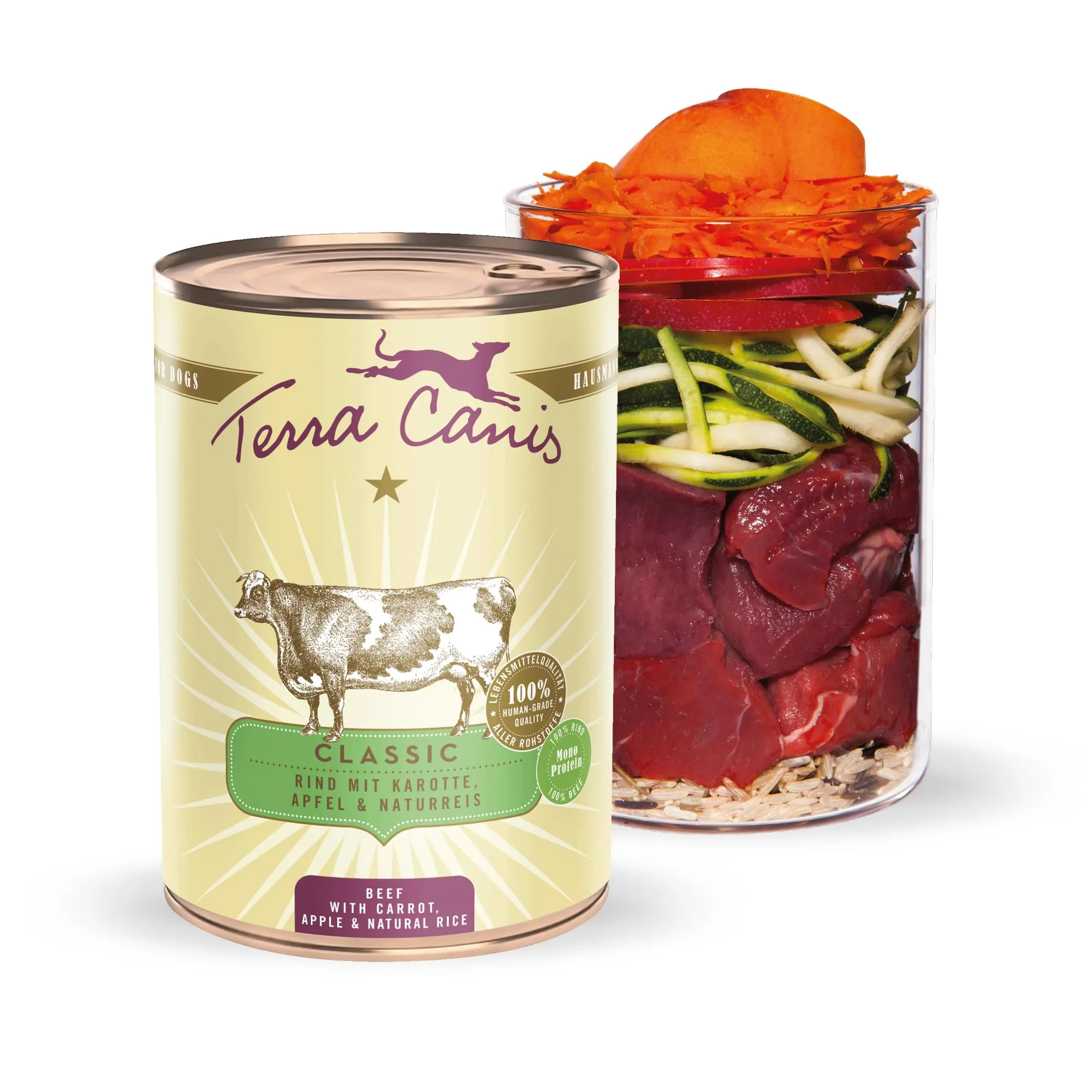 Terra Canis Classic Manzo con Carota e Riso Integrale, Cibo per Cani, 400g - immagine 1