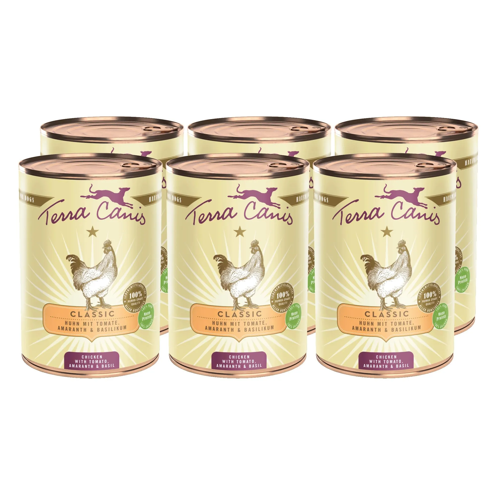 Terra Canis Pollo con pomodoro e amaranto, cibo Classic per cani, 6x400g - immagine 1