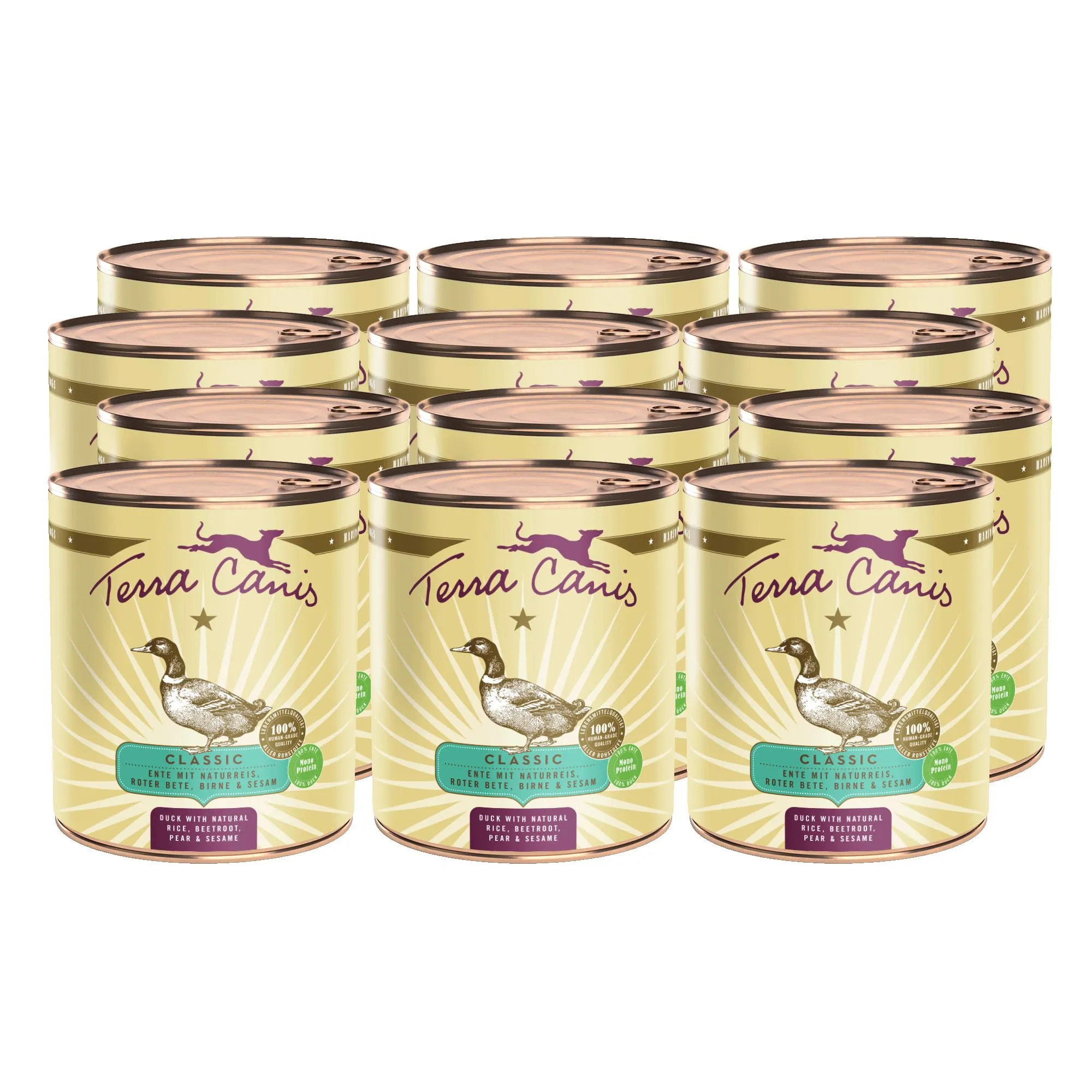 Terra Canis Anatra con riso integrale, Classic per cani, 12x800g - immagine 1