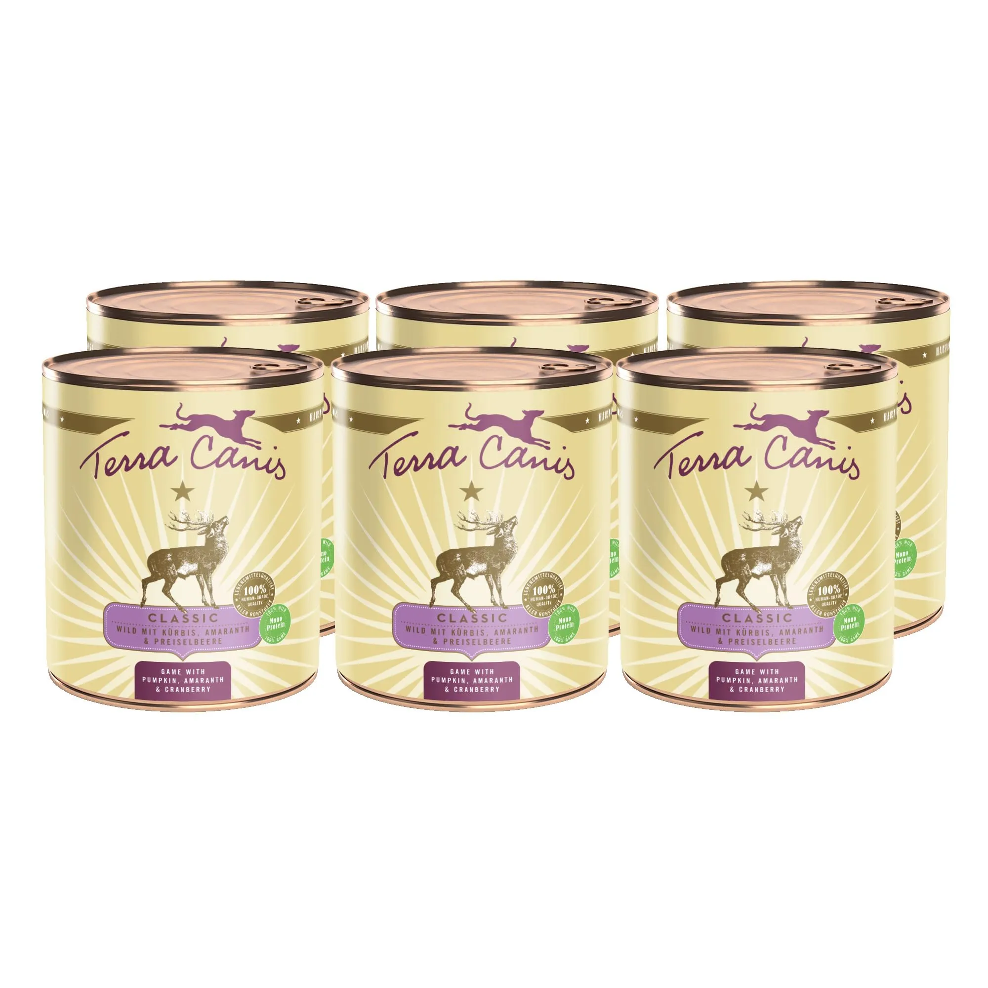 Terra Canis Selvaggina con zucca, cibo umido Classic per cani, 6x800g - immagine 1