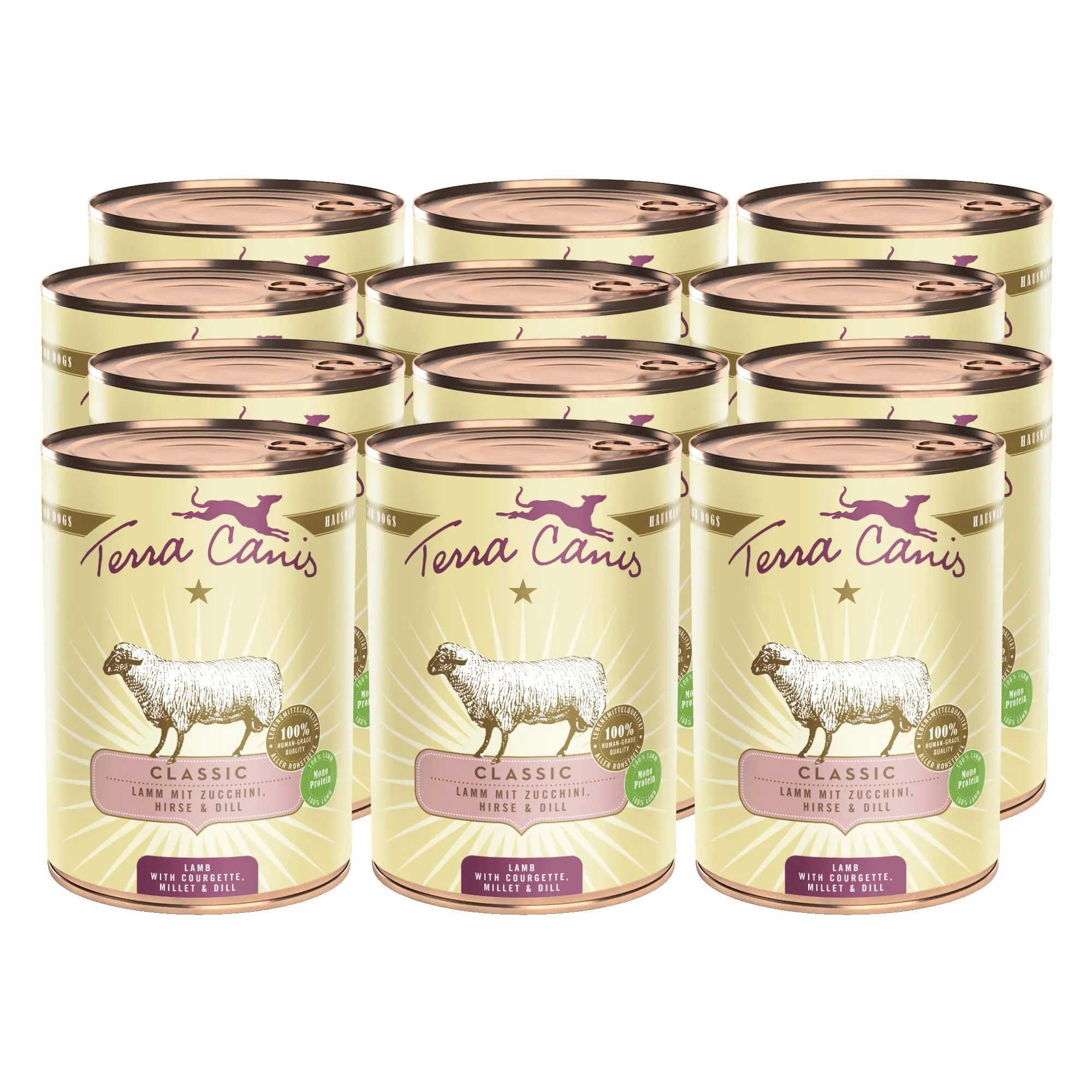 Terra Canis Classic Agnello con zucchina e miglio, 12x400g - immagine 1