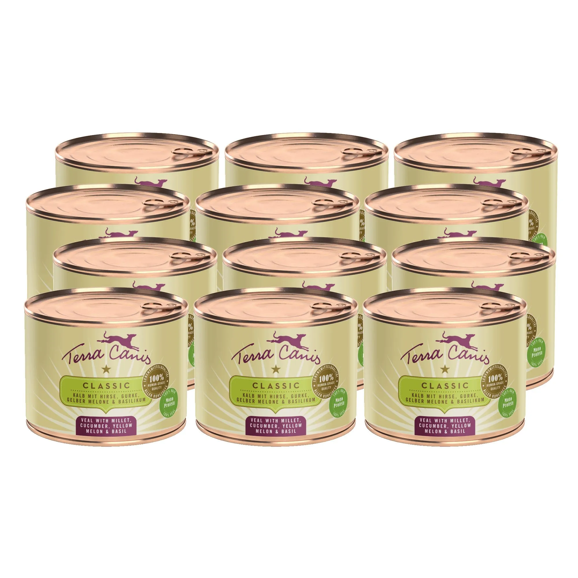 Terra Canis Vitello con miglio e cetriolo, Classic cibo per cani, 12x200g - immagine 1