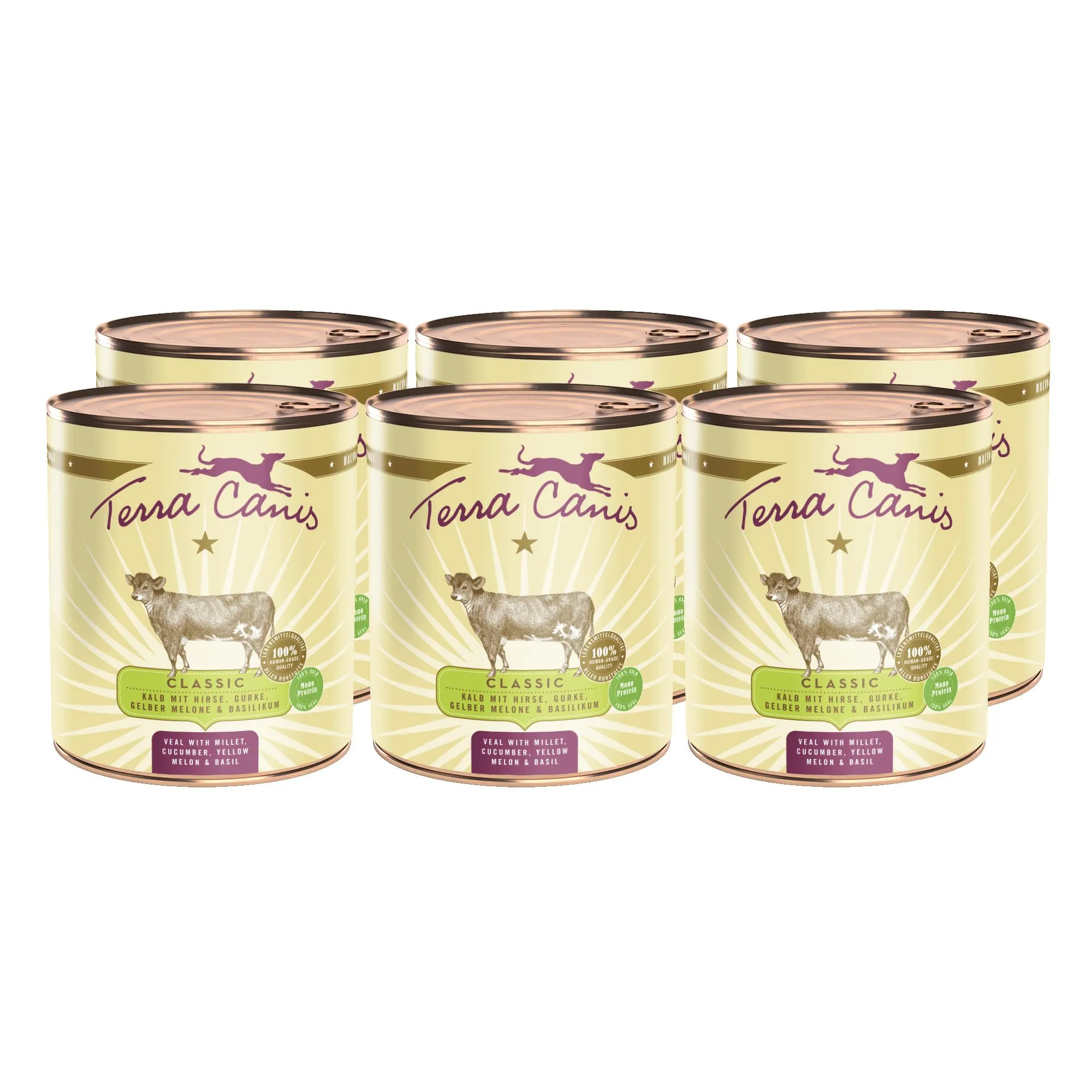 Terra Canis Classic Vitello con miglio e cetriolo, 6x800g - immagine 1