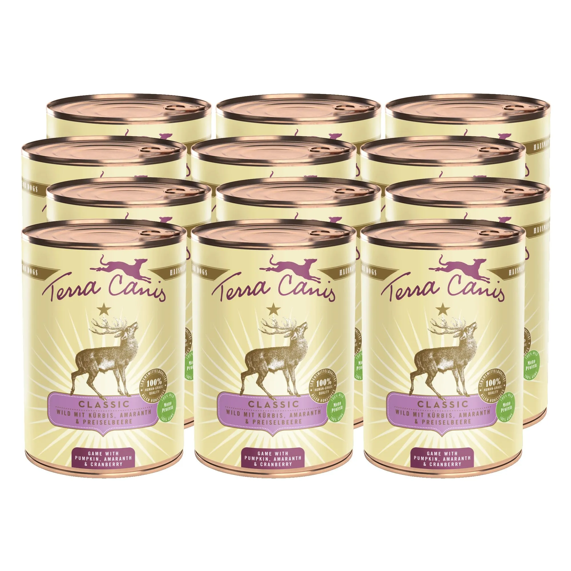 Terra Canis Selvaggina con zucca, Cibo Umido Classic per cani, 12x400g - immagine 1