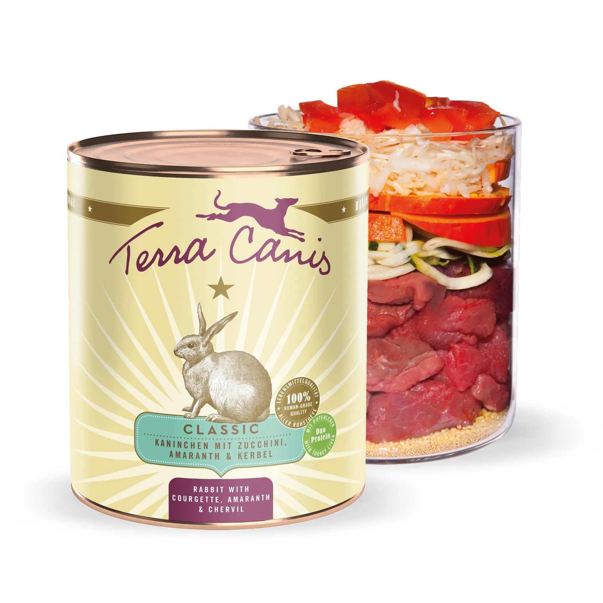 Terra Canis Classic Coniglio con zucchina, cibo umido per cani, 800g - immagine 1