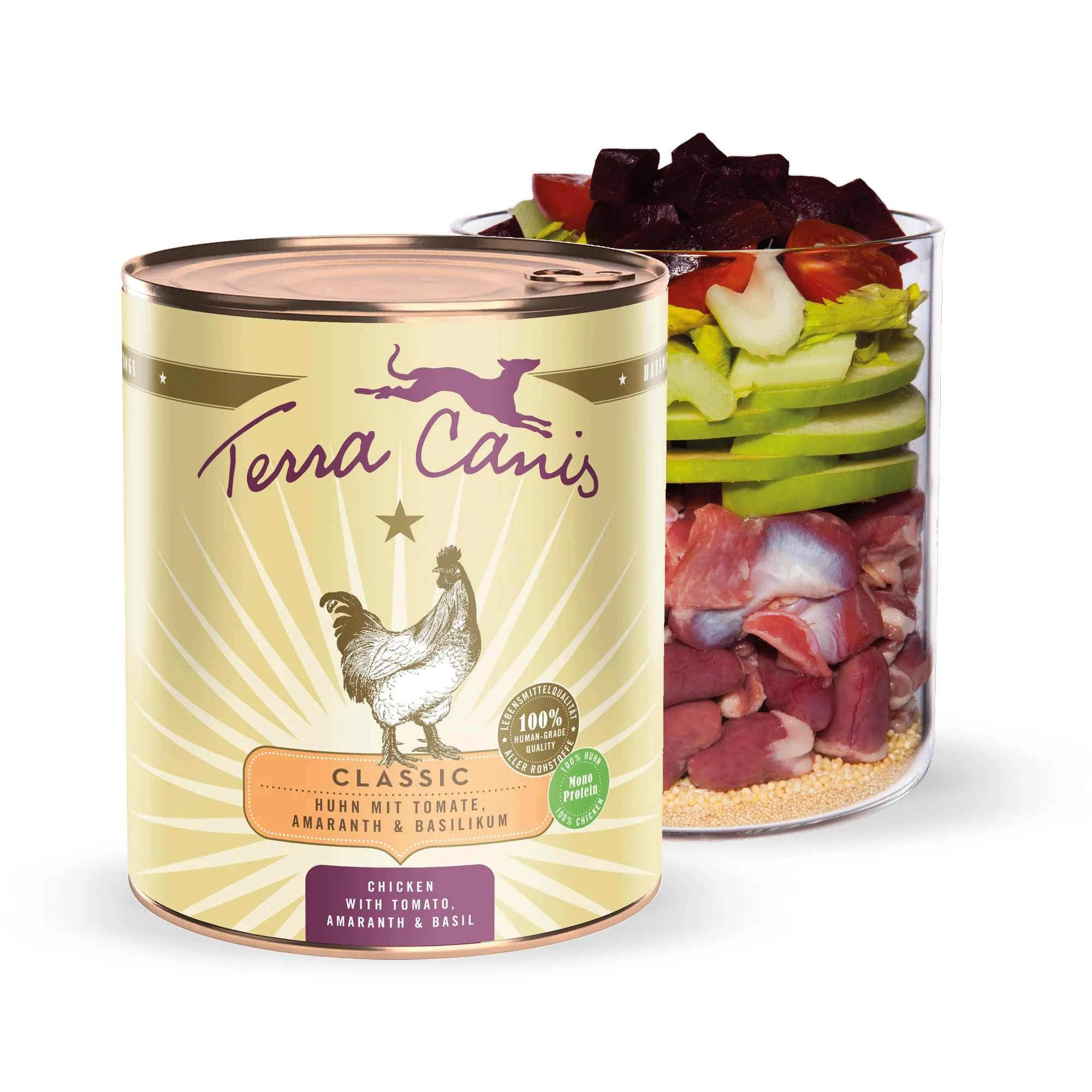 Terra Canis Pollo con pomodoro e amaranto, Classic per cani, 800g - immagine 1