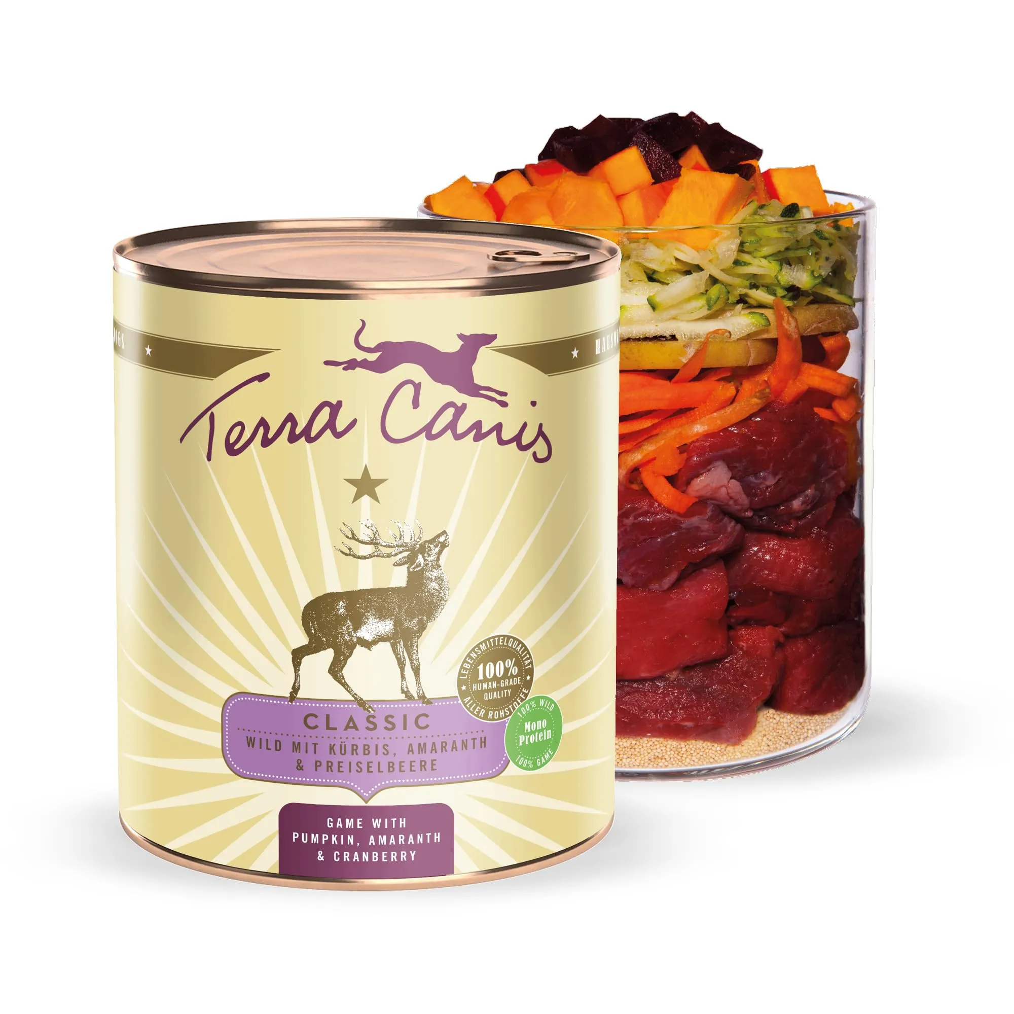 Terra Canis Selvaggina con zucca, cibo umido Classic per cani, 800g - immagine 1