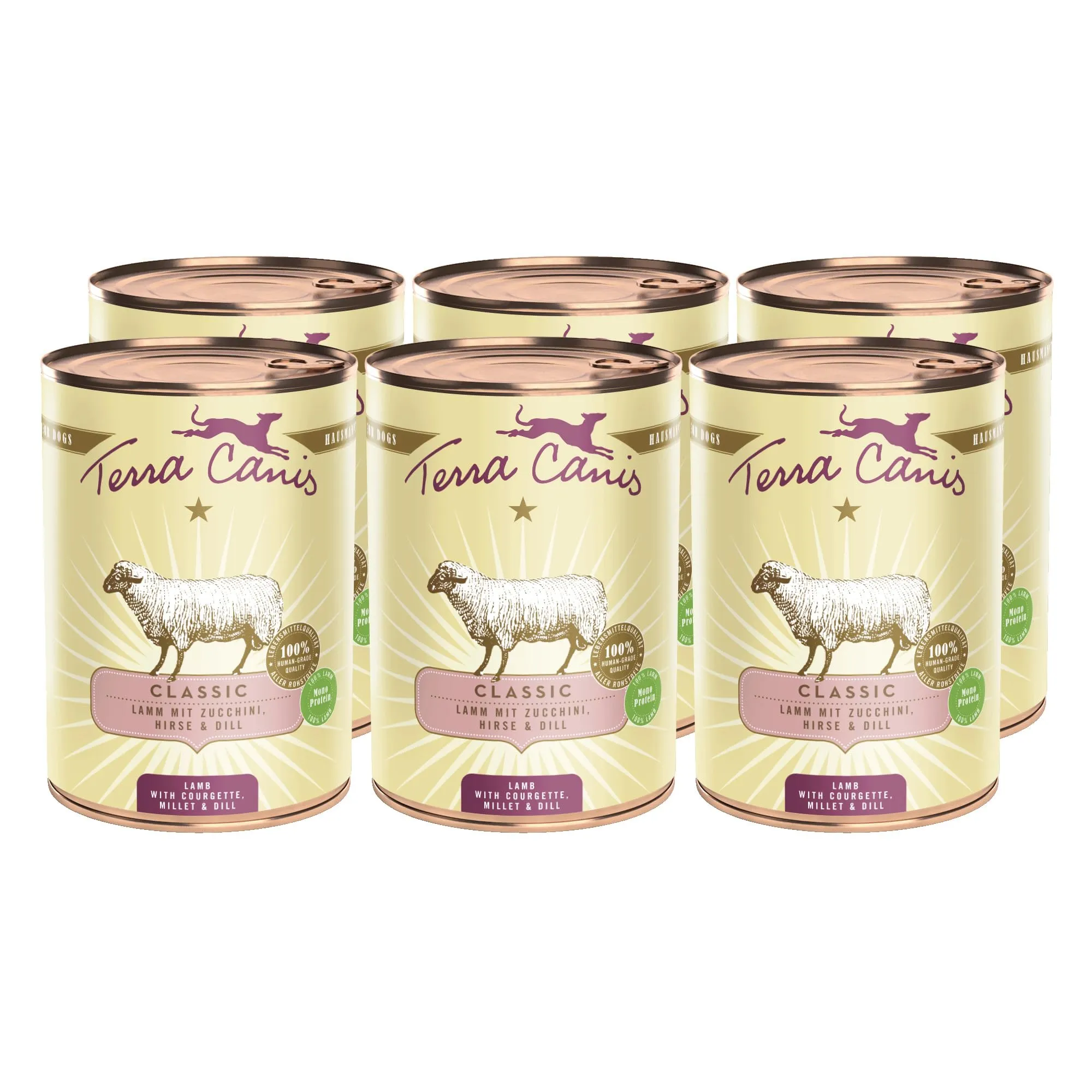 Terra Canis Classic Agnello con Zucchina e Miglio, 6x400g - immagine 1