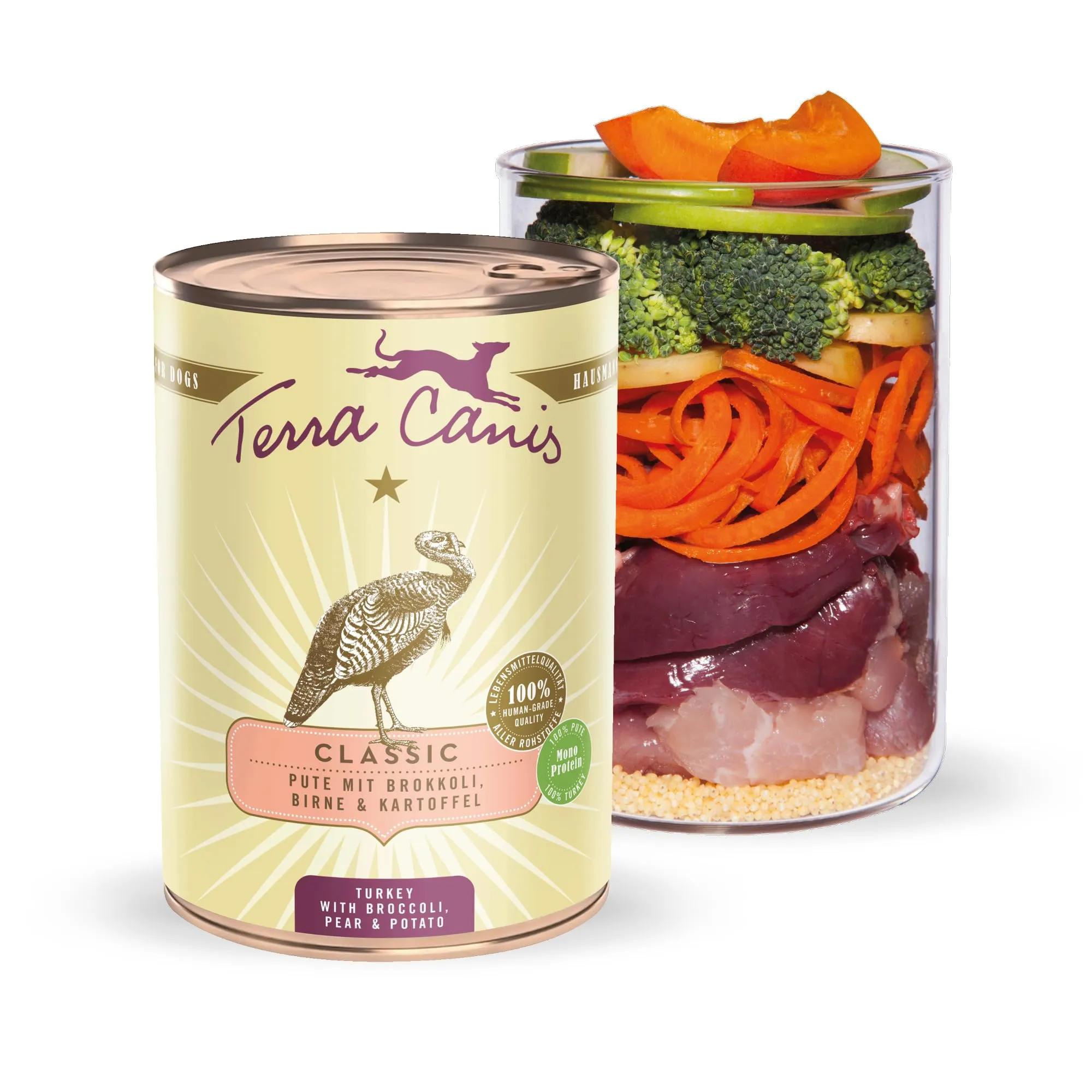 Terra Canis Classic Tacchino con broccolo e pera, cibo per cani, 400g - immagine 1