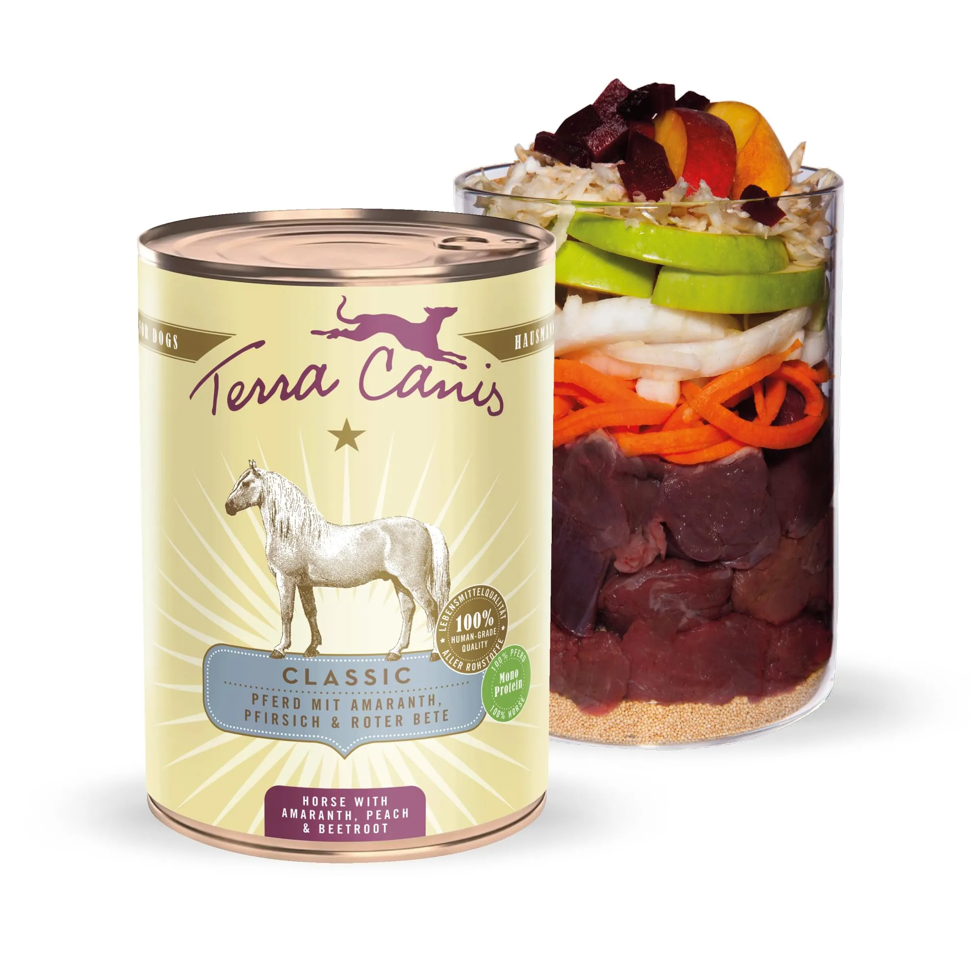 Terra Canis Classic Cavallo con amaranto, cibo umido per cani, 400g - immagine 1