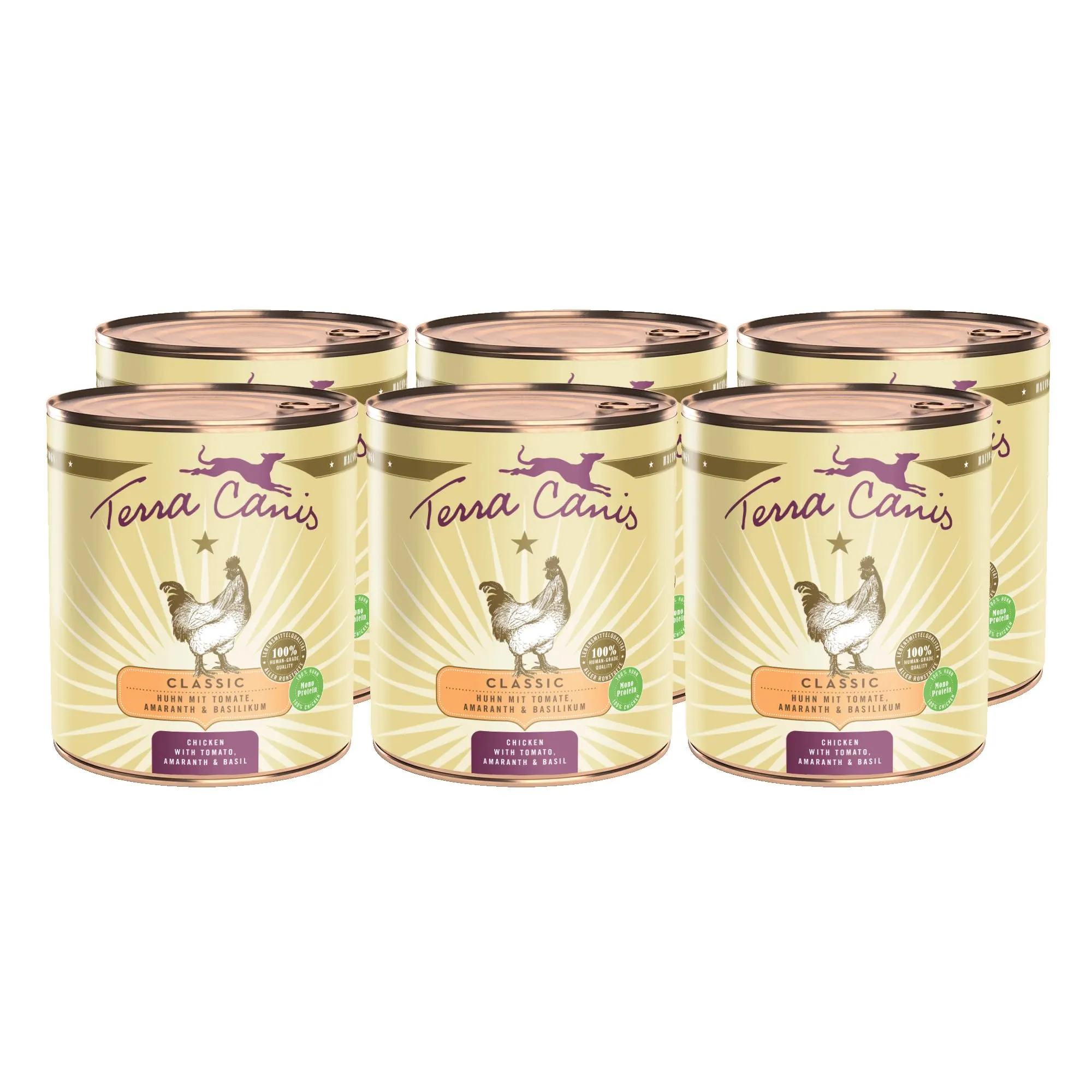 Terra Canis Pollo con pomodoro e amaranto, cibo Classic per cani, 6x800g - immagine 1