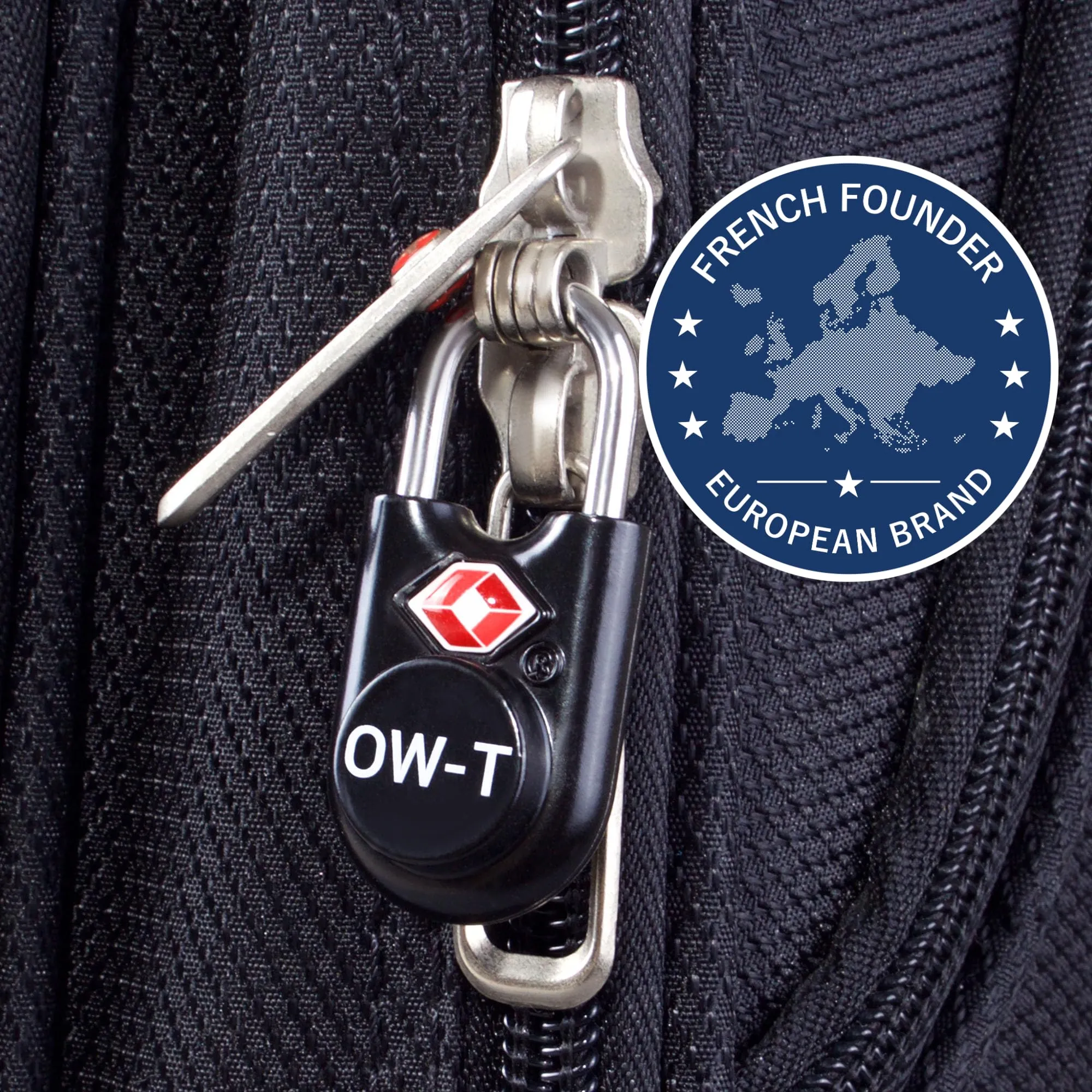 OW-Travel Lucchetto TSA per Valigia con Chiave, Nero, 4 Pz - immagine 4