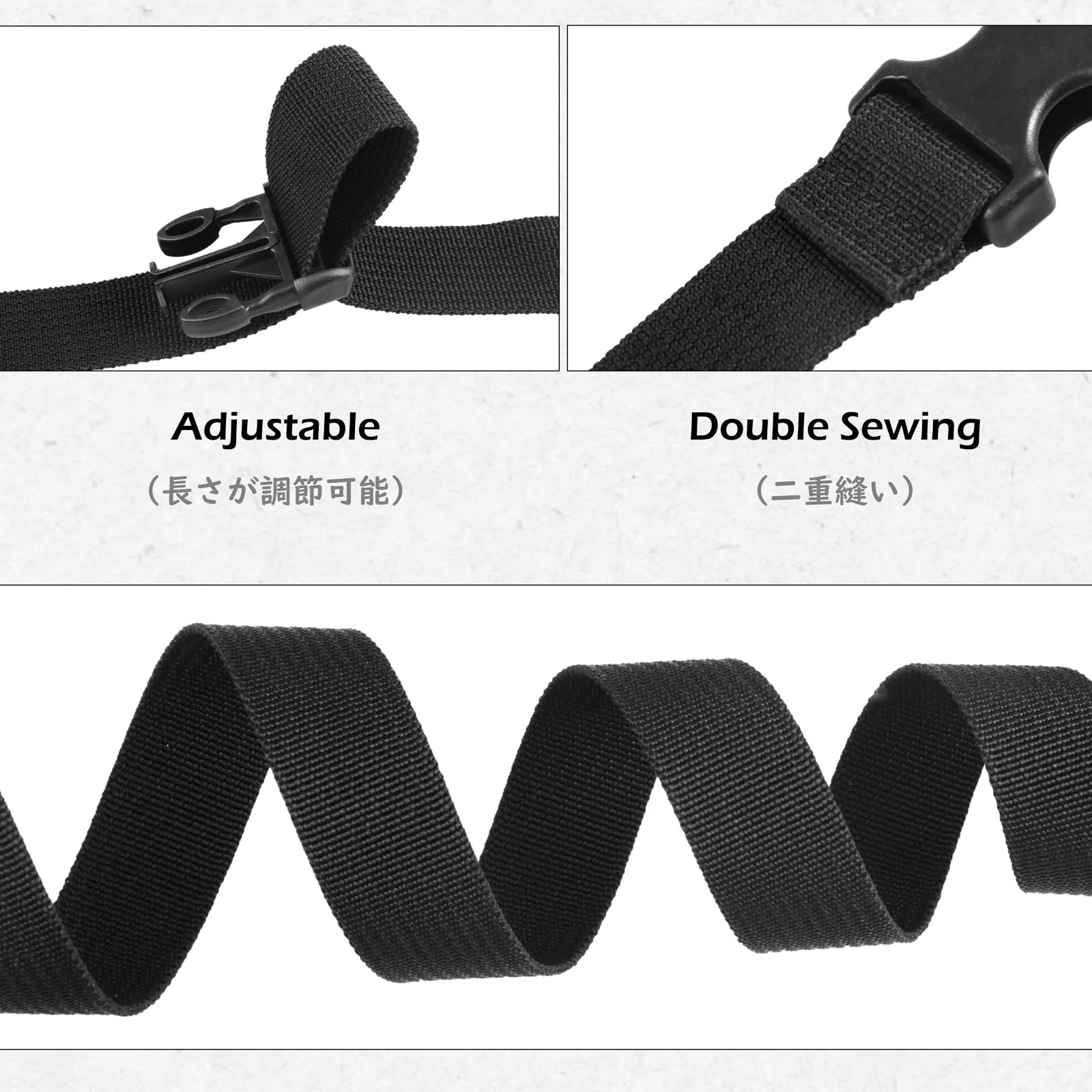 TRIWONDER Cinghie di Fissaggio per Valigie con Sgancio Rapido, Nero, 25mm, 1m, 4 Pezzi - immagine 4