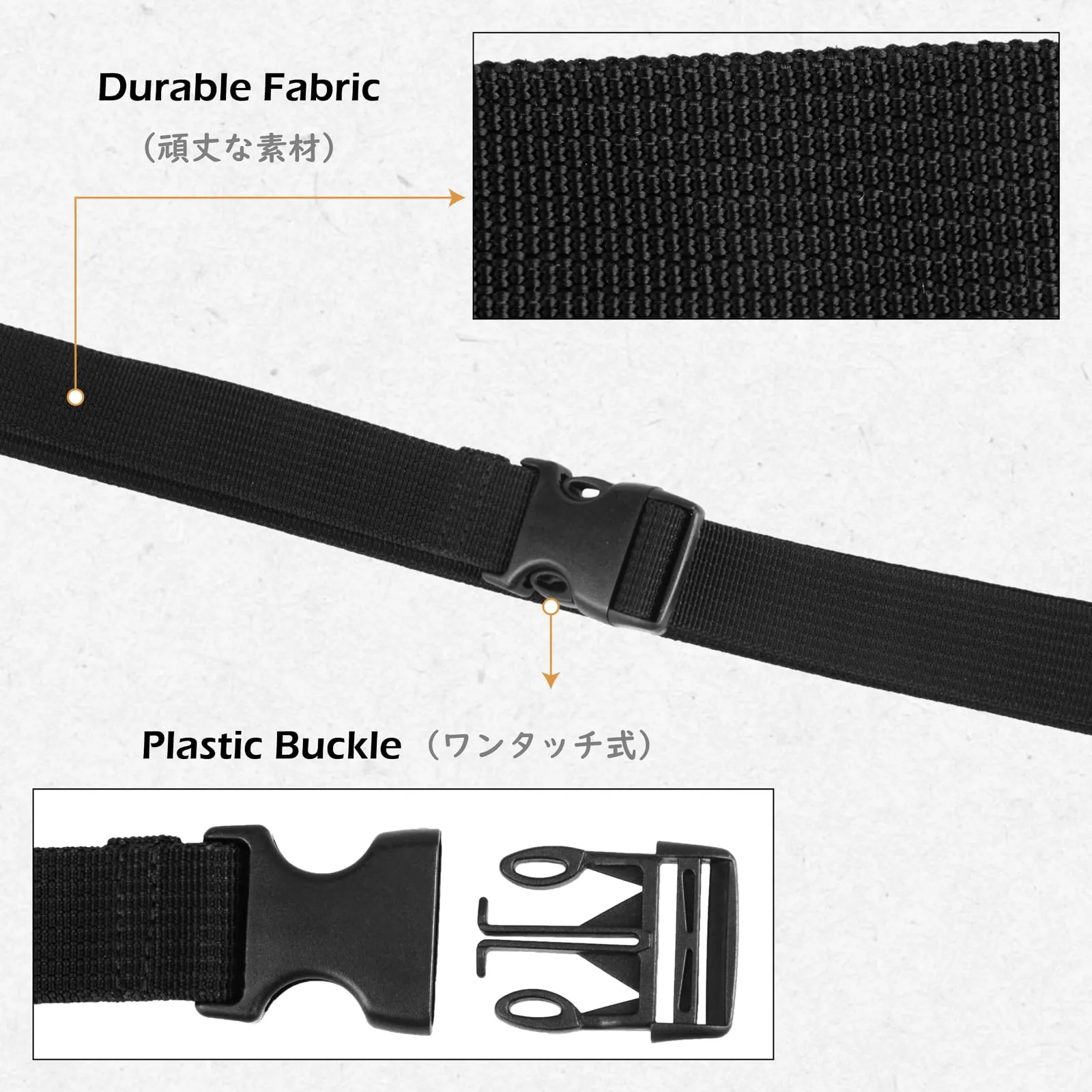 TRIWONDER Cinghie di Fissaggio per Valigie con Sgancio Rapido, Nero, 25mm, 1m, 4 Pezzi - immagine 5