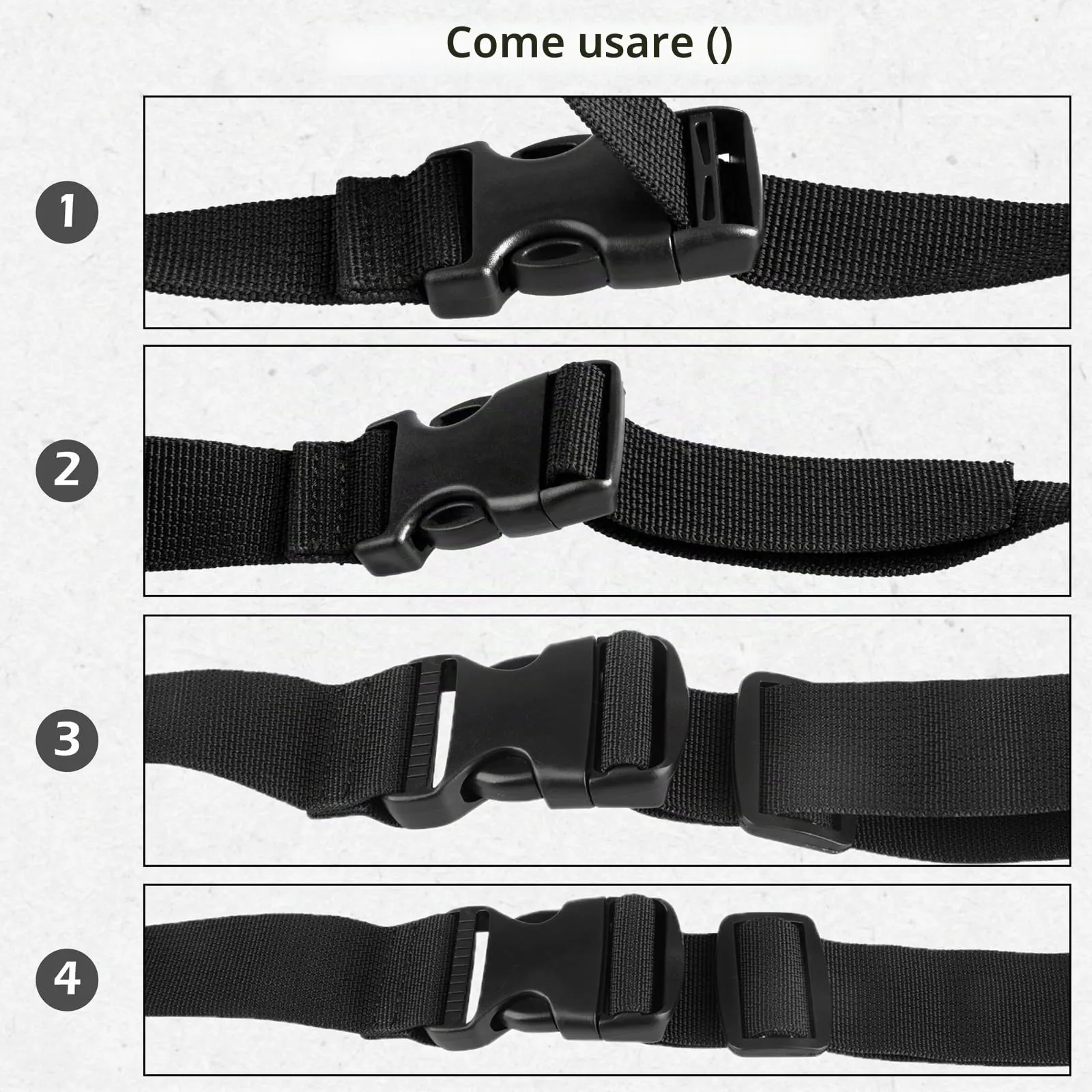 TRIWONDER Cinghie di Fissaggio per Valigie con Sgancio Rapido, Nero, 25mm x 2m - immagine 3