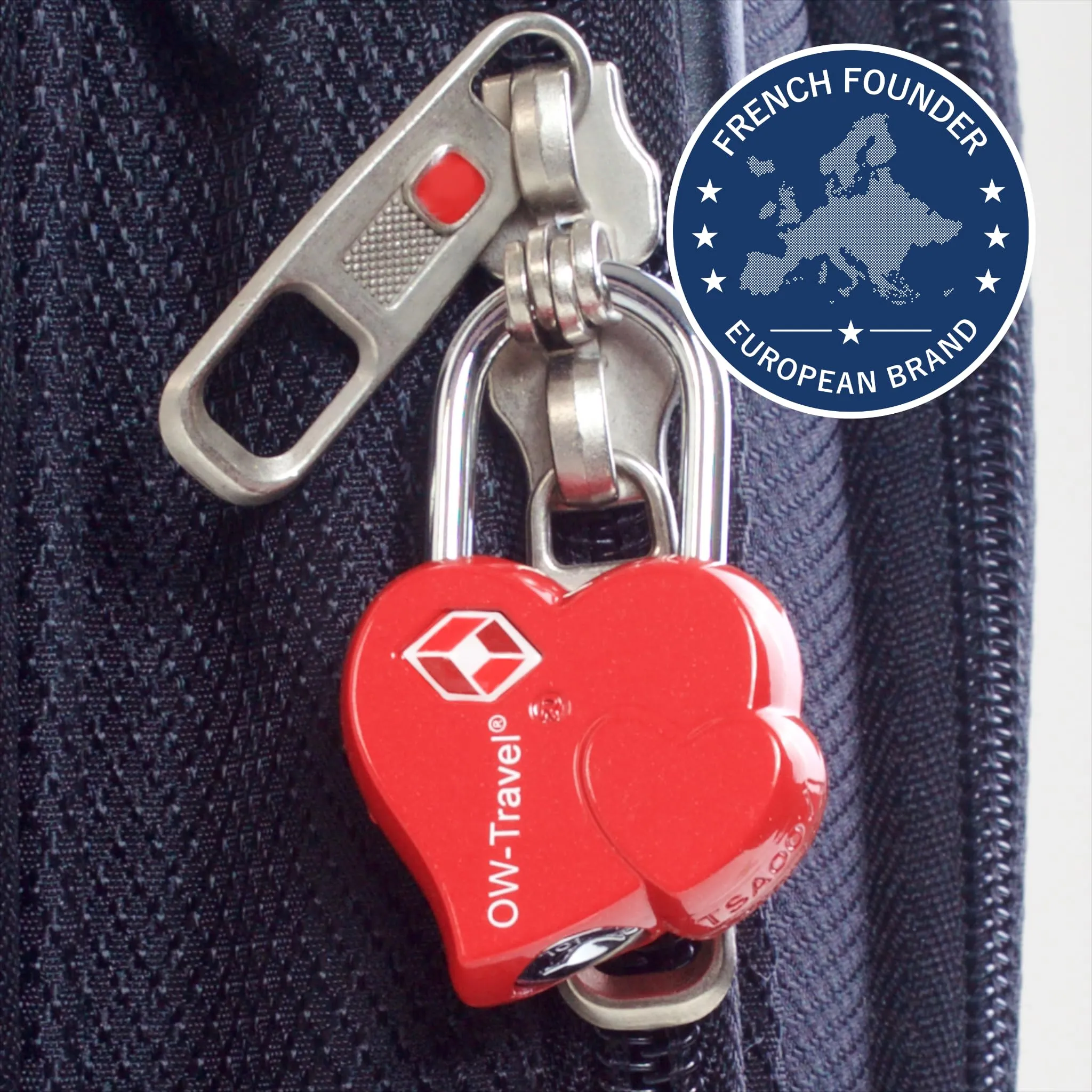 OW-Travel Lucchetto TSA a forma di Cuore con Chiave, 2 Pezzi - immagine 4