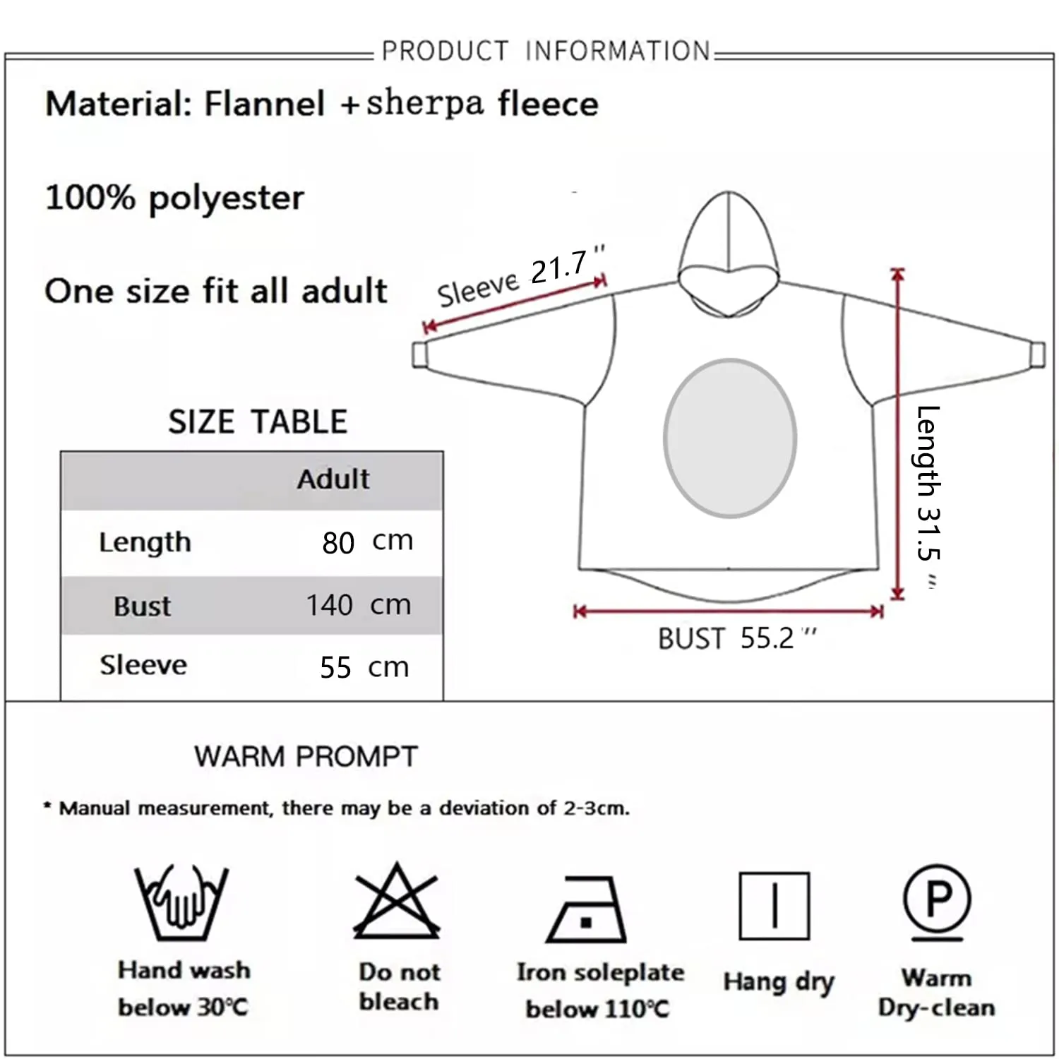 Queenshin Coperta Indossabile Unicorno Rosa con Cappuccio in Pile Sherpa, Taglia Unica - immagine 6