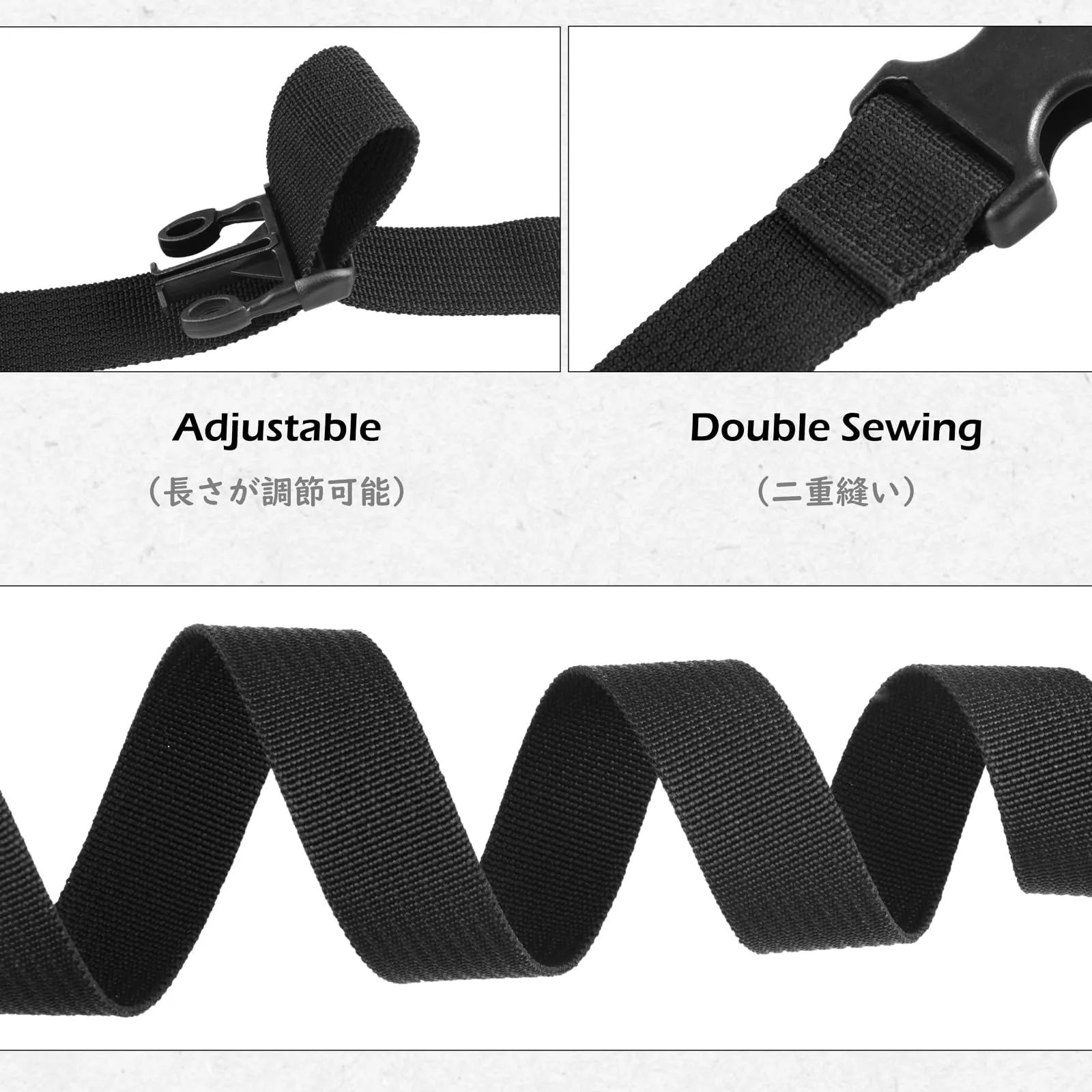 TRIWONDER Cinghie di Fissaggio per Valigie con Sgancio Rapido, Nero, 38mm x 2,5m - immagine 4