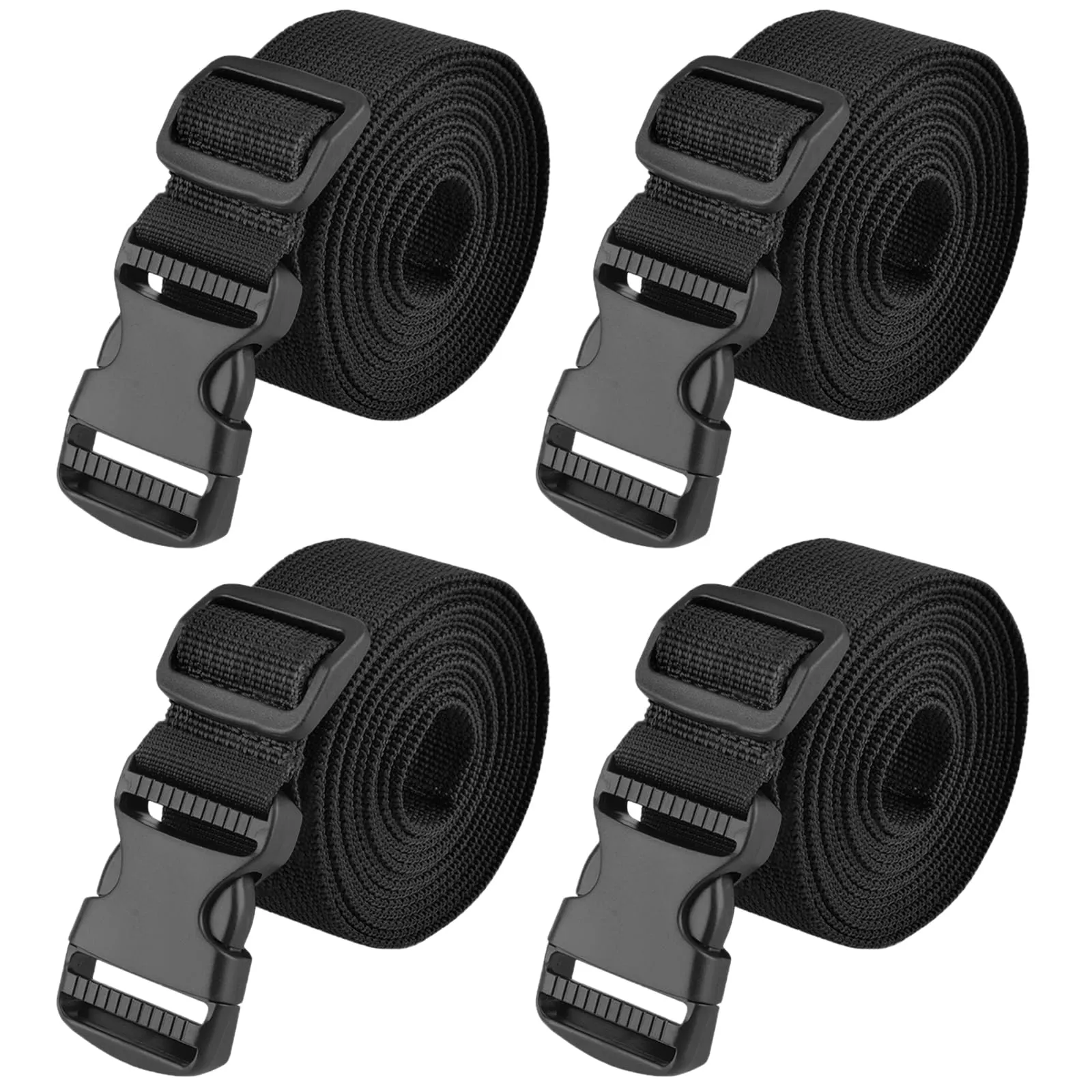 TRIWONDER Cinghie di Fissaggio per Valigie con Sgancio Rapido, Nero, 38mm, 1 m, 4 Pezzi - immagine 1