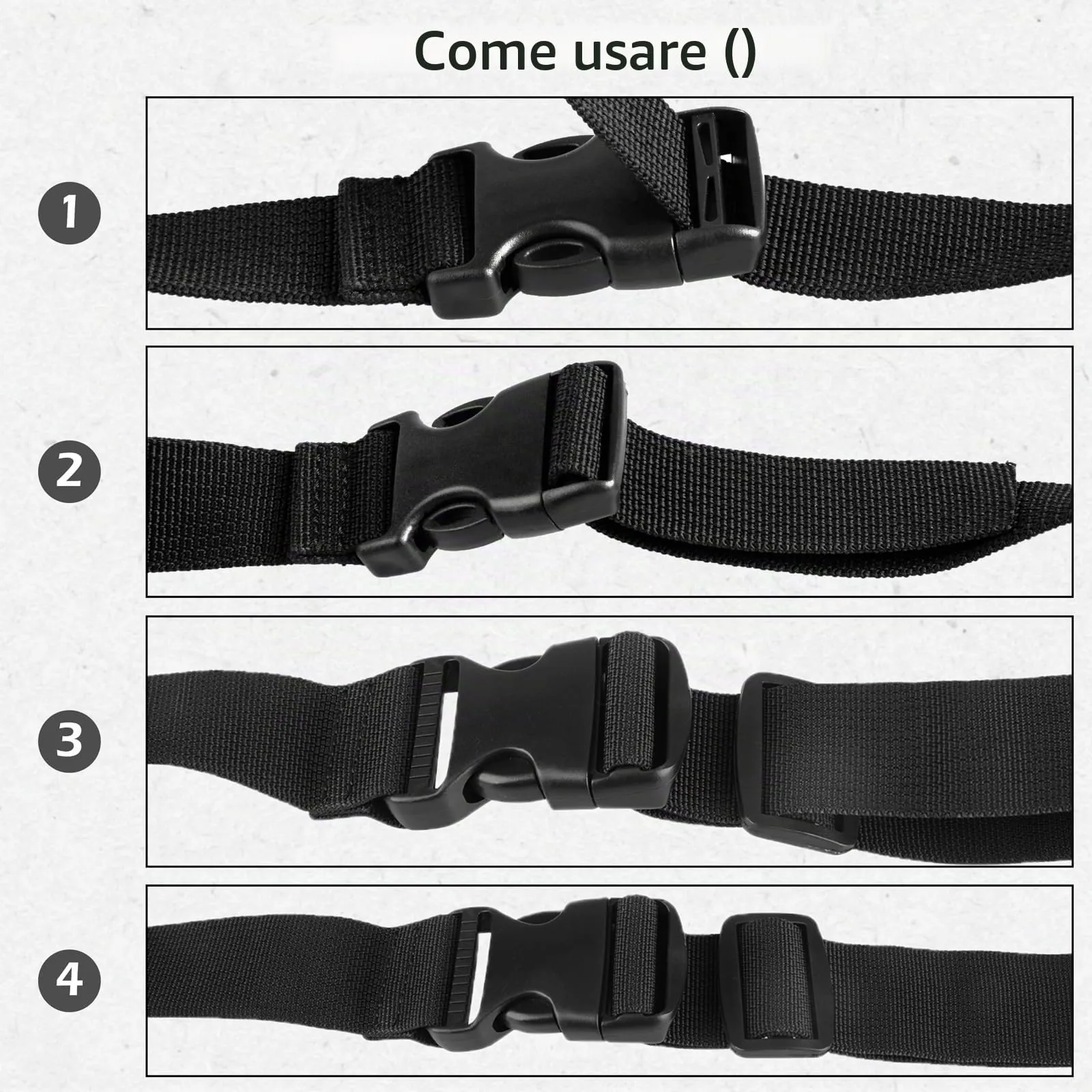 TRIWONDER Cinghie di Fissaggio per Valigie con Sgancio Rapido, Nero, 38mm, 1 m, 4 Pezzi - immagine 3