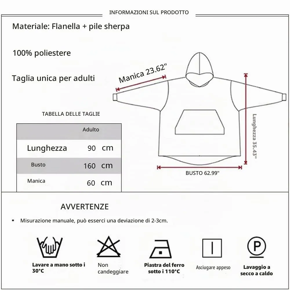 Queenshin Coperta Indossabile con Cappuccio Gatto Rosa, Poncho in Pile Sherpa Oversize per Donna e Uomo - immagine 8