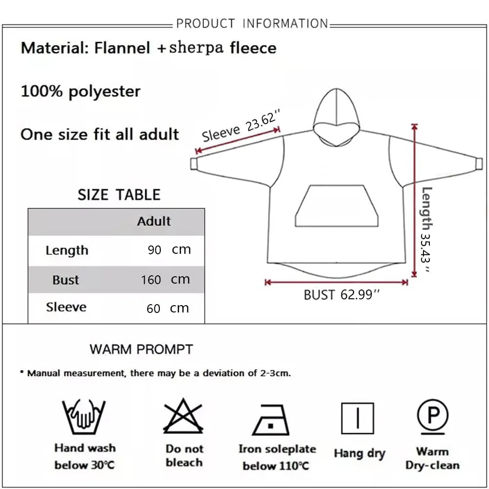 Queenshin Felpa Coperta Indossabile con Cappuccio Gufo di Natale, Pile Sherpa Oversize per Donna e Uomo - immagine 7