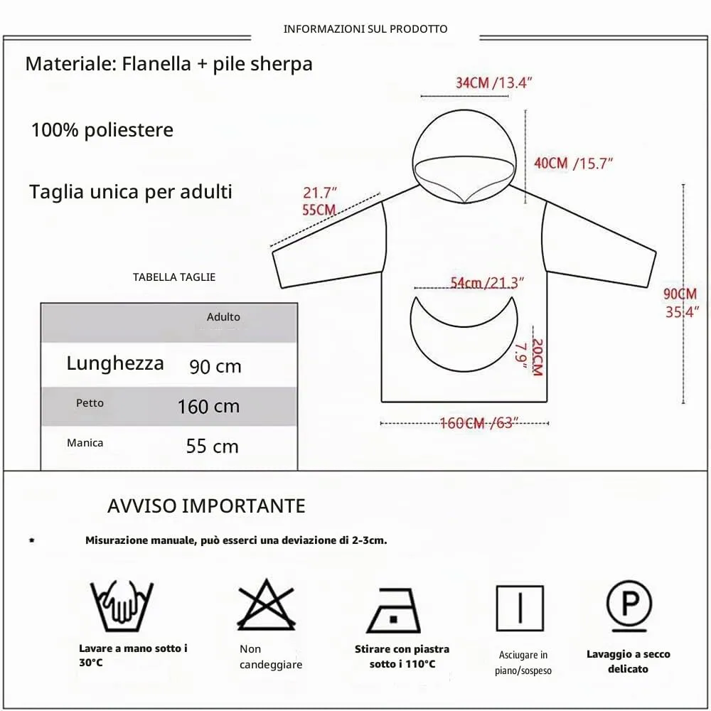 Queenshin Coperta Indossabile con Cappuccio Stampa Avocado, Pile Sherpa Oversize per Donna e Uomo - immagine 8