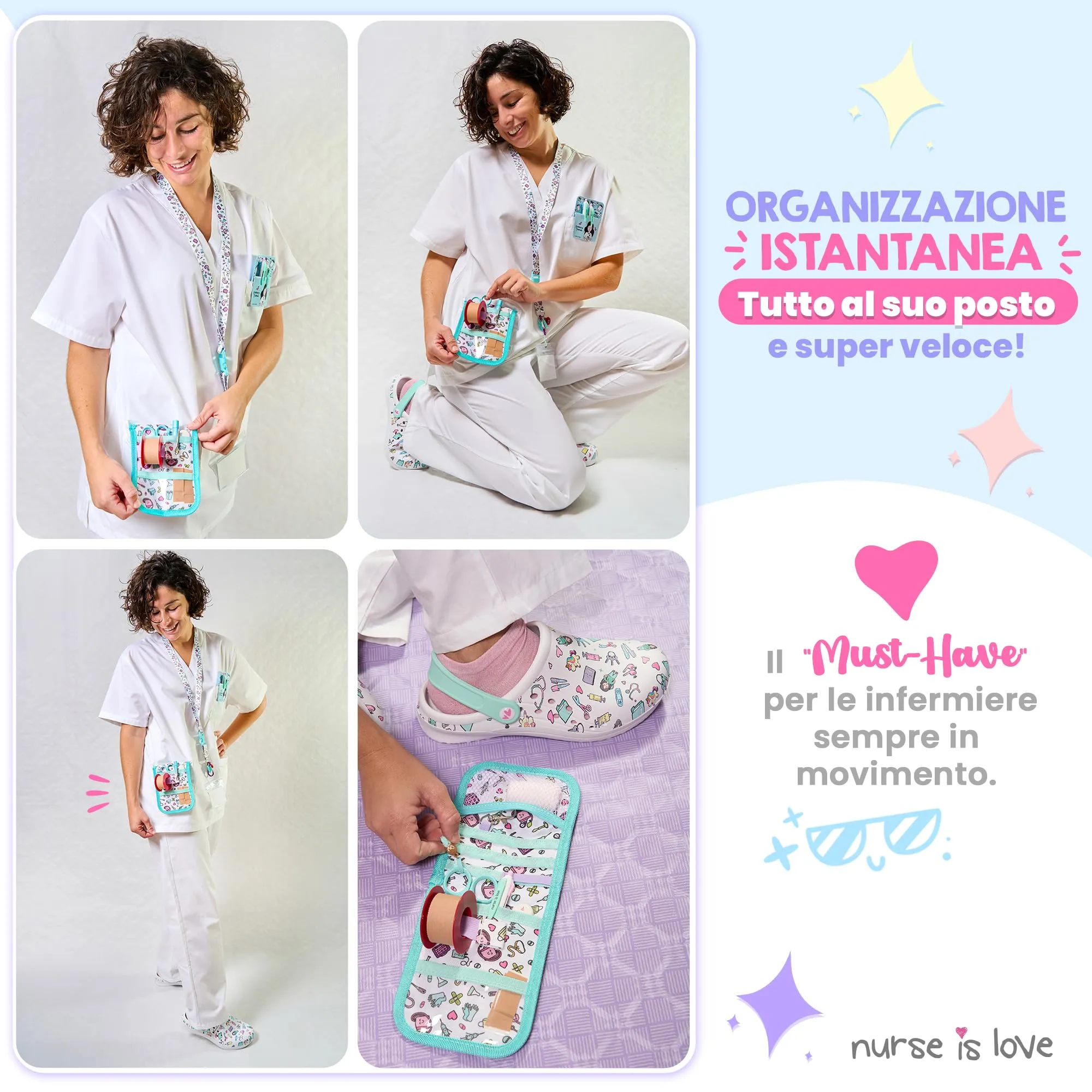 Nurse is Love Organizer da Taschino Magnetico per Divisa Sanitaria - immagine 2