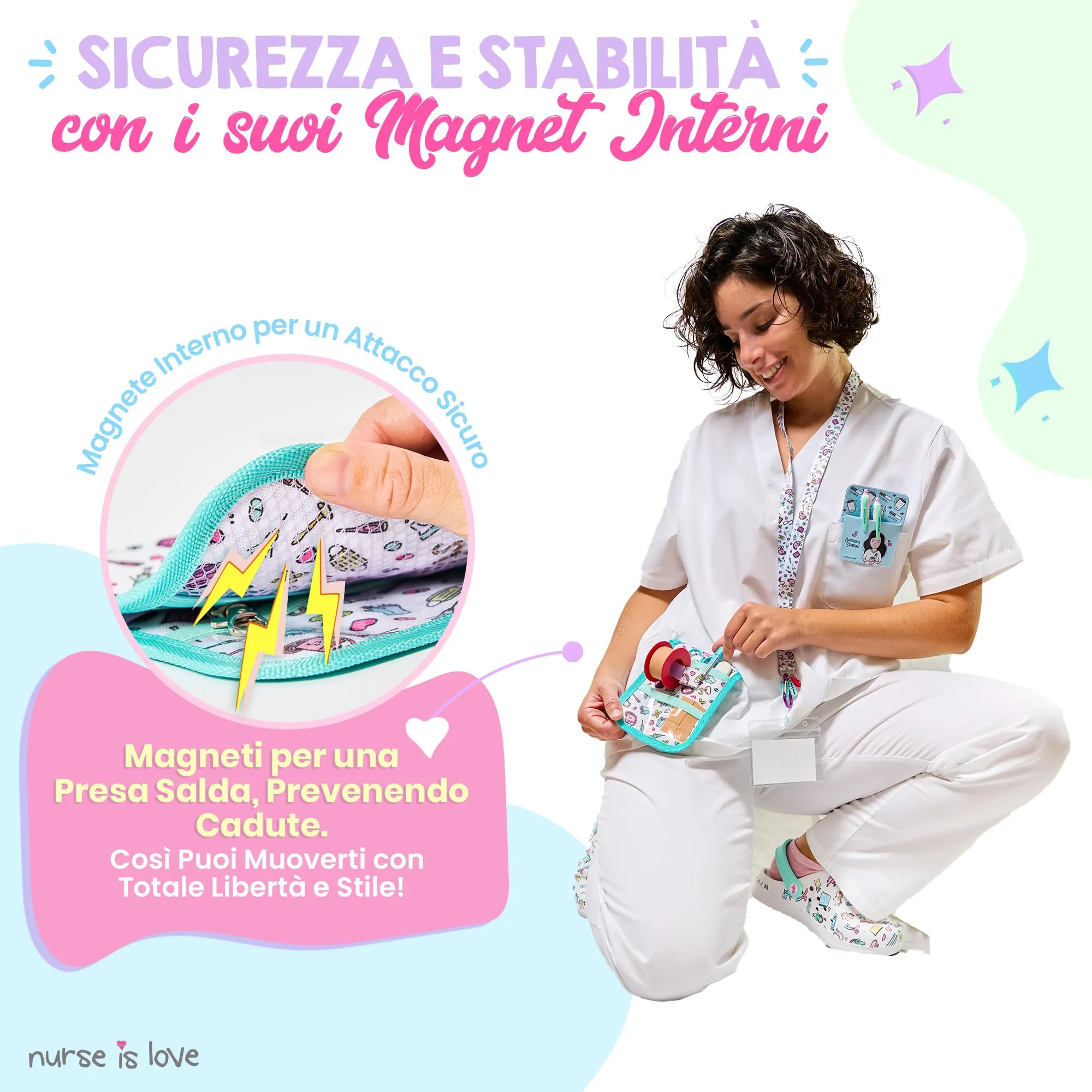 Nurse is Love Organizer da Taschino Magnetico per Divisa Sanitaria - immagine 4