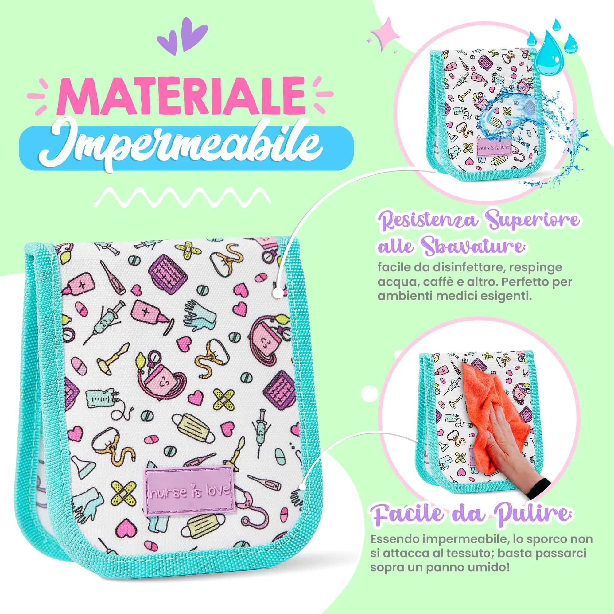 Nurse is Love Organizer da Taschino Magnetico per Divisa Sanitaria - immagine 5