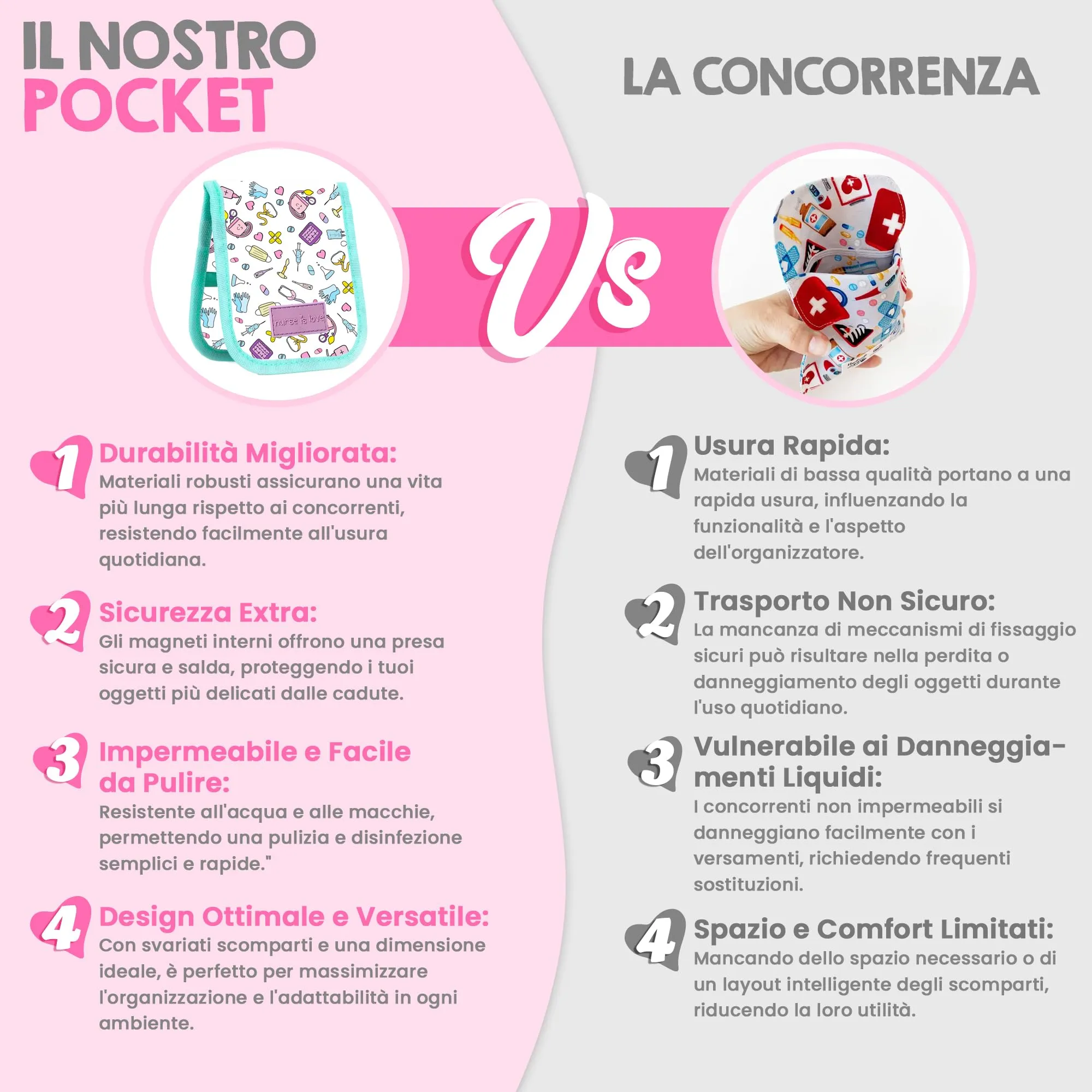 Nurse is Love Organizer da Taschino Magnetico per Divisa Sanitaria - immagine 6