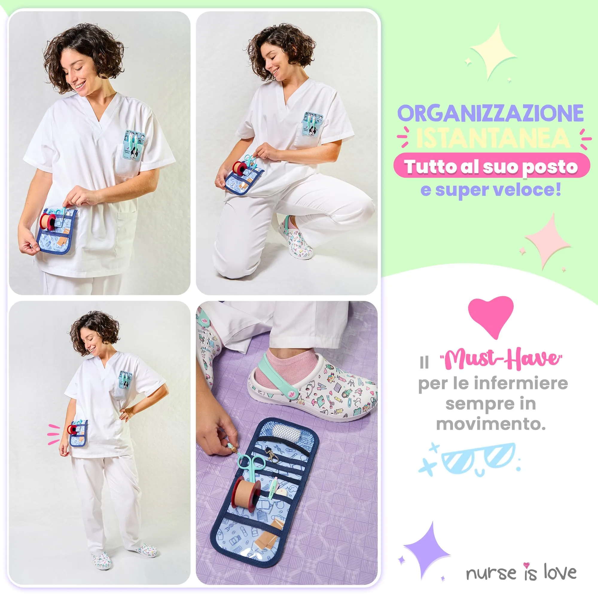 Nurse is Love Organizer da Taschino Magnetico per Divisa Sanitaria - immagine 2