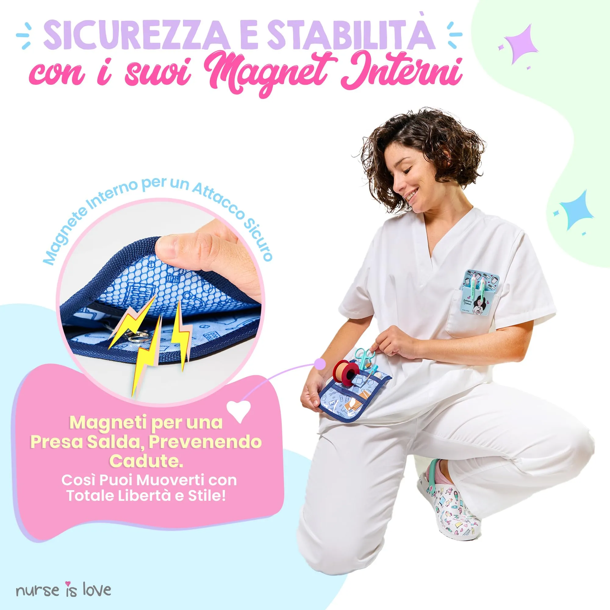 Nurse is Love Organizer da Taschino Magnetico per Divisa Sanitaria - immagine 4
