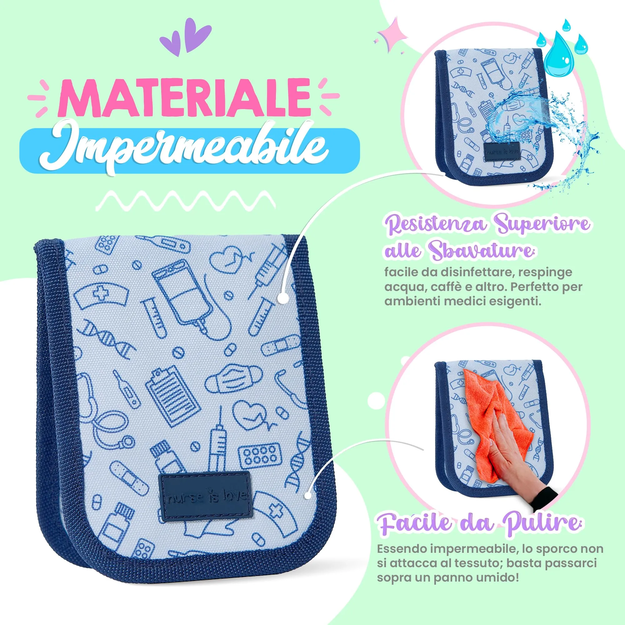 Nurse is Love Organizer da Taschino Magnetico per Divisa Sanitaria - immagine 5