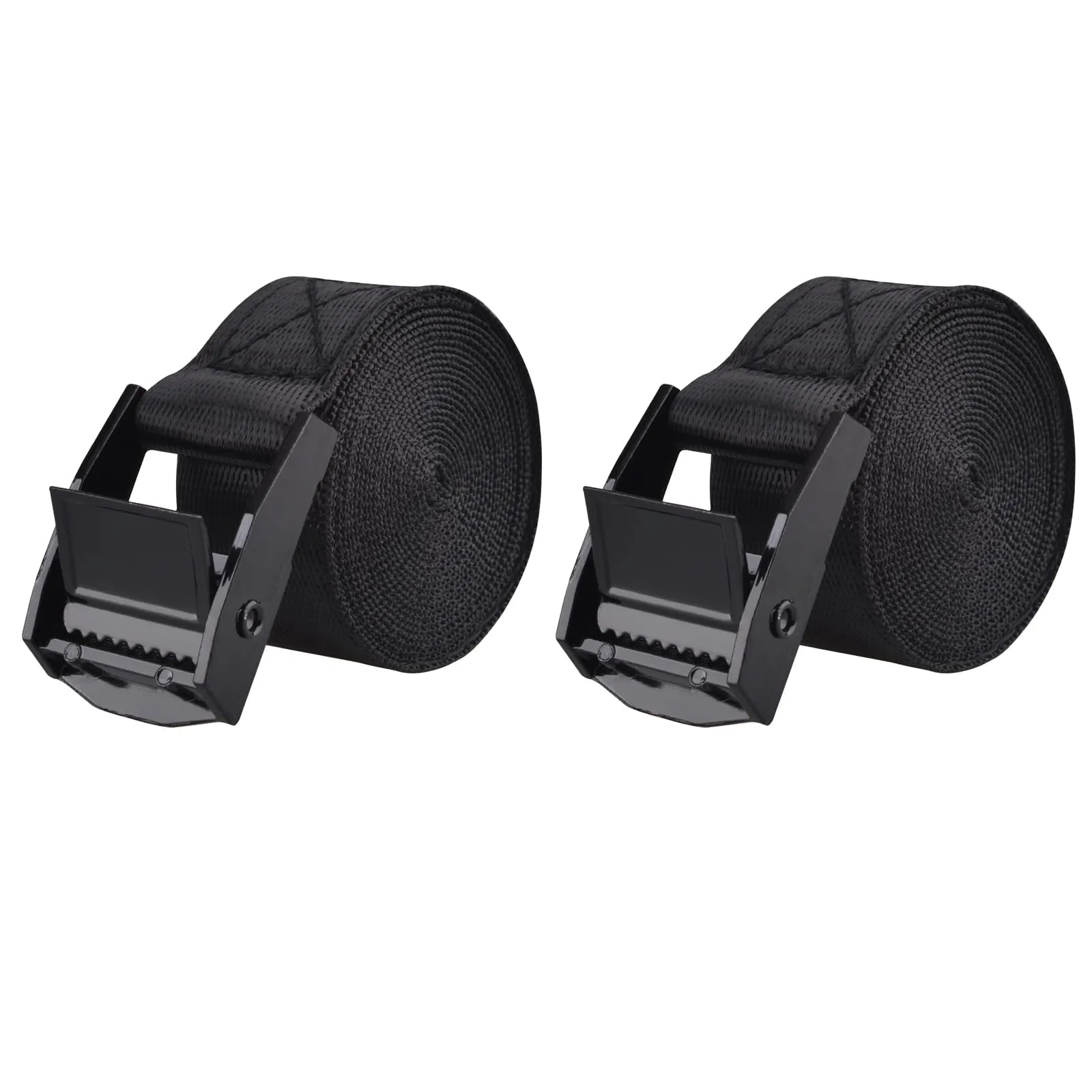 TRIWONDER Cinghie di ancoraggio in nylon con fibbia a camma, 5 m, Nero (2 confezioni) - immagine 1