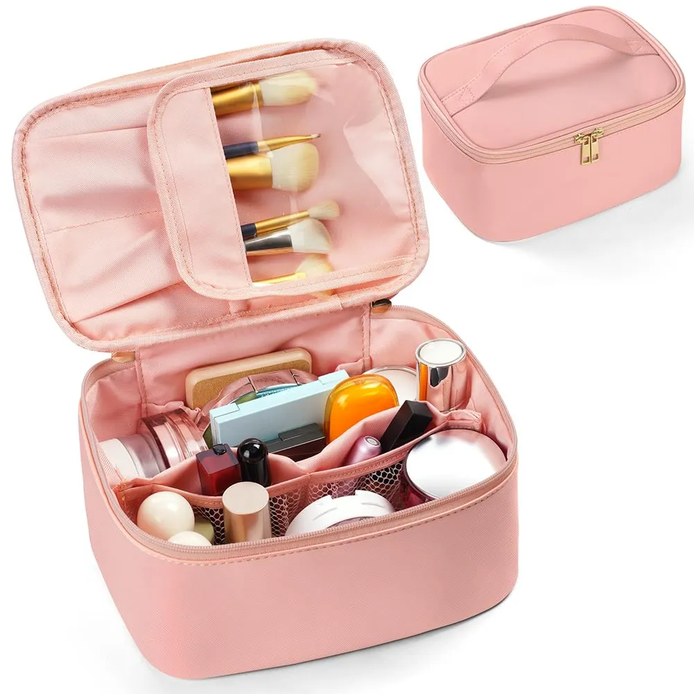 Aucuu Borsa per il Trucco in Pelle PU Impermeabile, Organizer da Viaggio di Grande Capacità per Donne e Ragazze - immagine 8