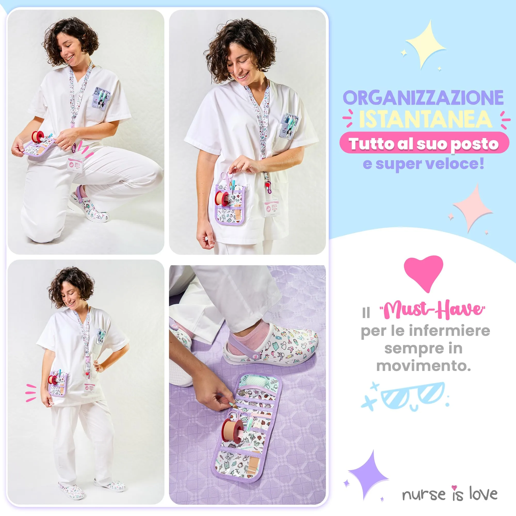Nurse is Love Organizer da taschino magnetico per divisa sanitaria - immagine 2