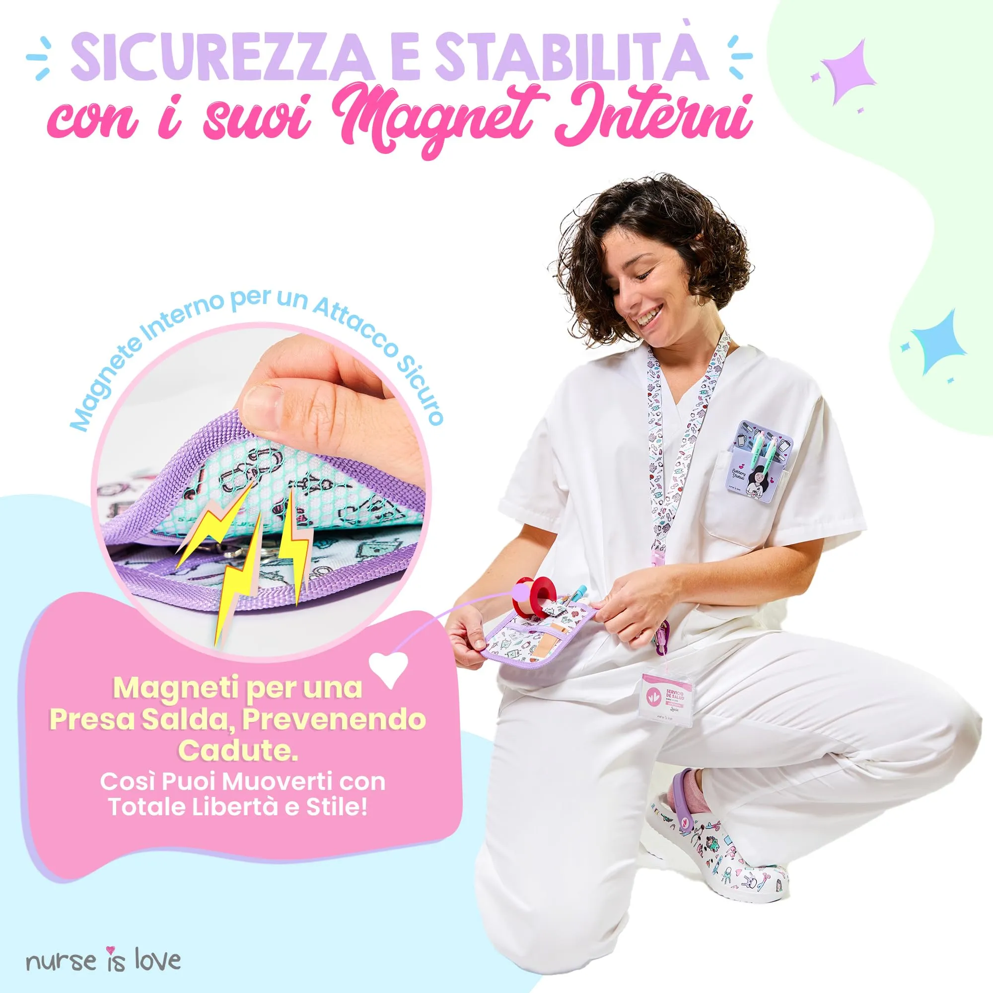 Nurse is Love Organizer da taschino magnetico per divisa sanitaria - immagine 4