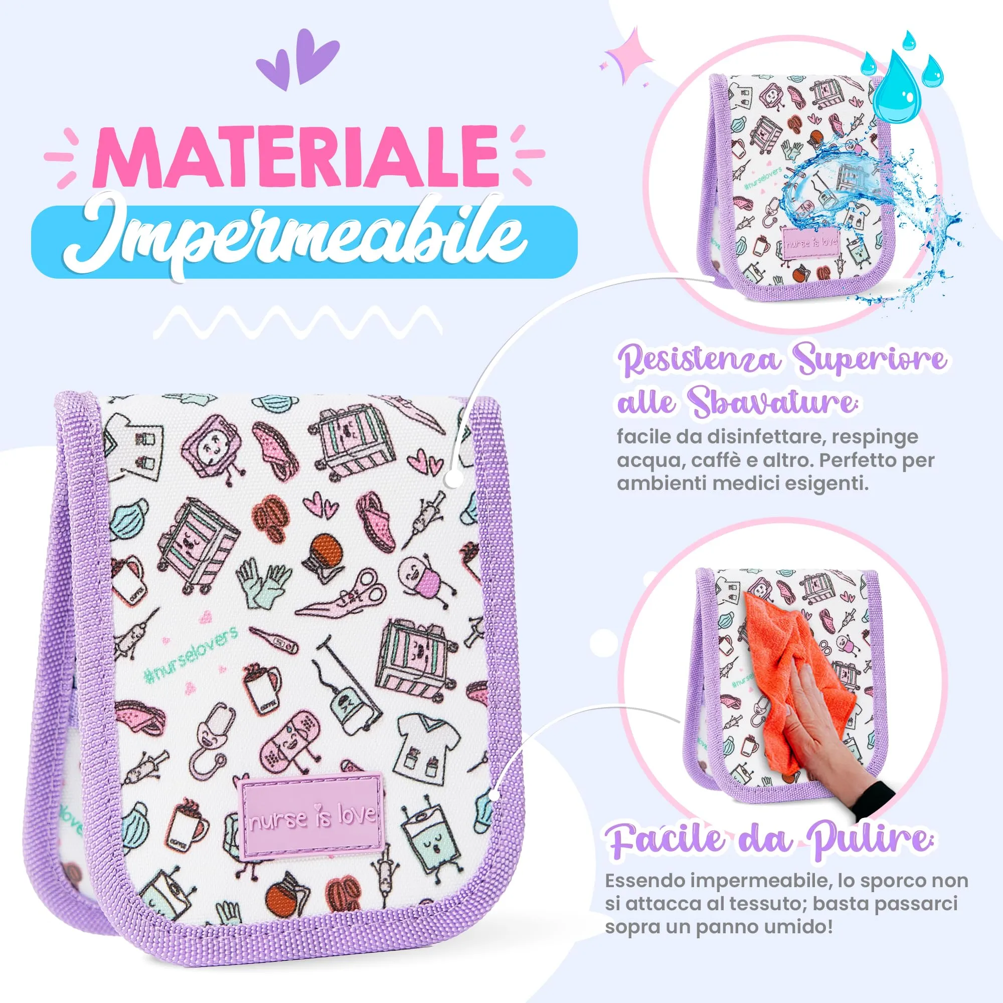 Nurse is Love Organizer da taschino magnetico per divisa sanitaria - immagine 5