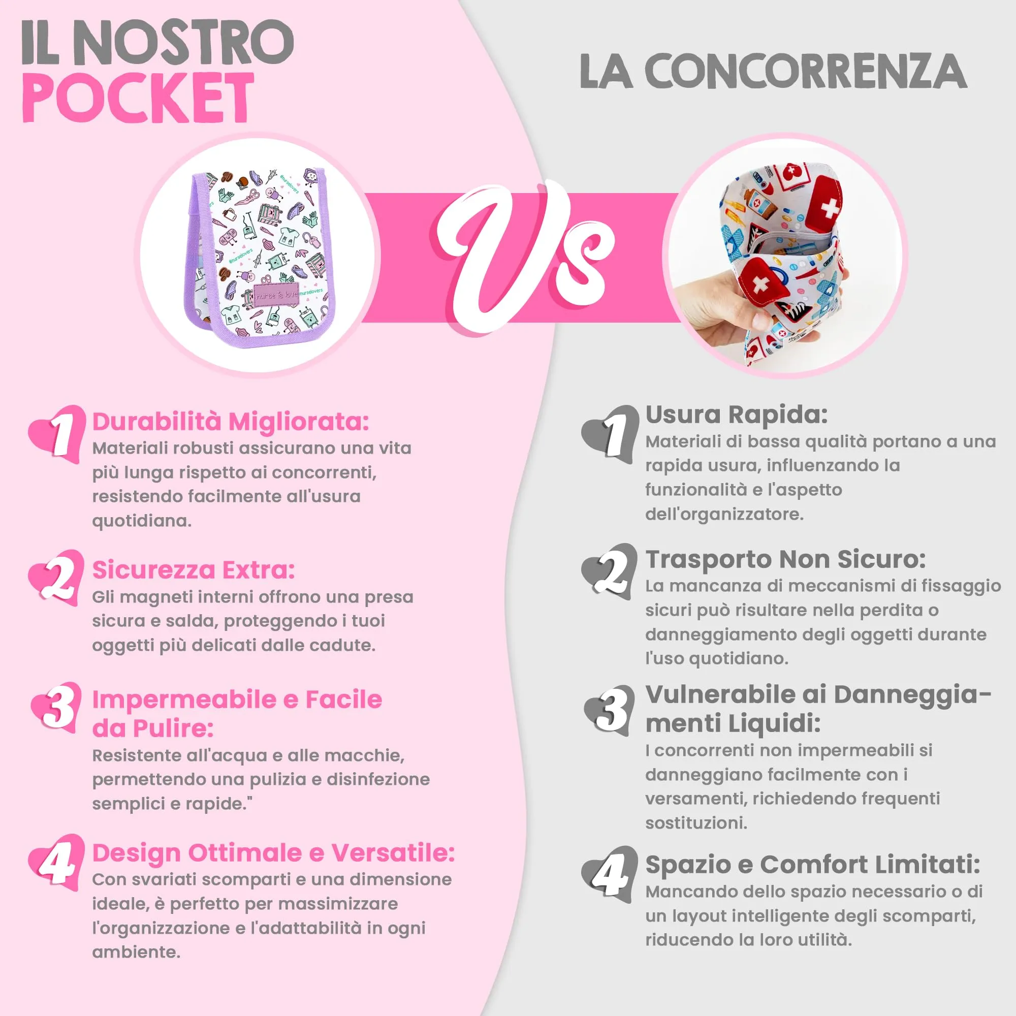 Nurse is Love Organizer da taschino magnetico per divisa sanitaria - immagine 6