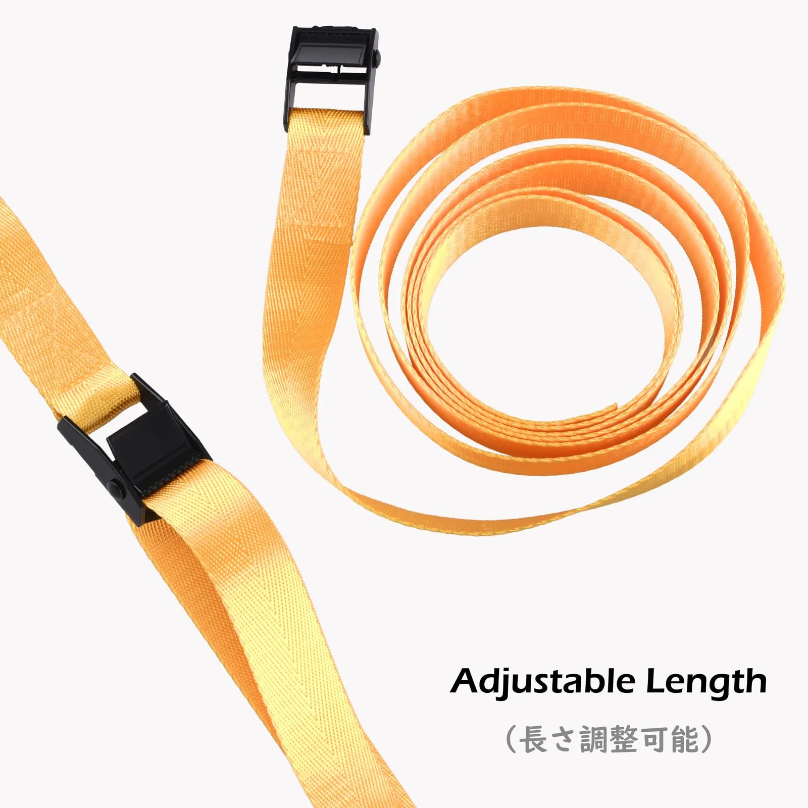 TRIWONDER Cinghia di ancoraggio 25 mm, Giallo, 1,5 m, 4 pezzi - immagine 4