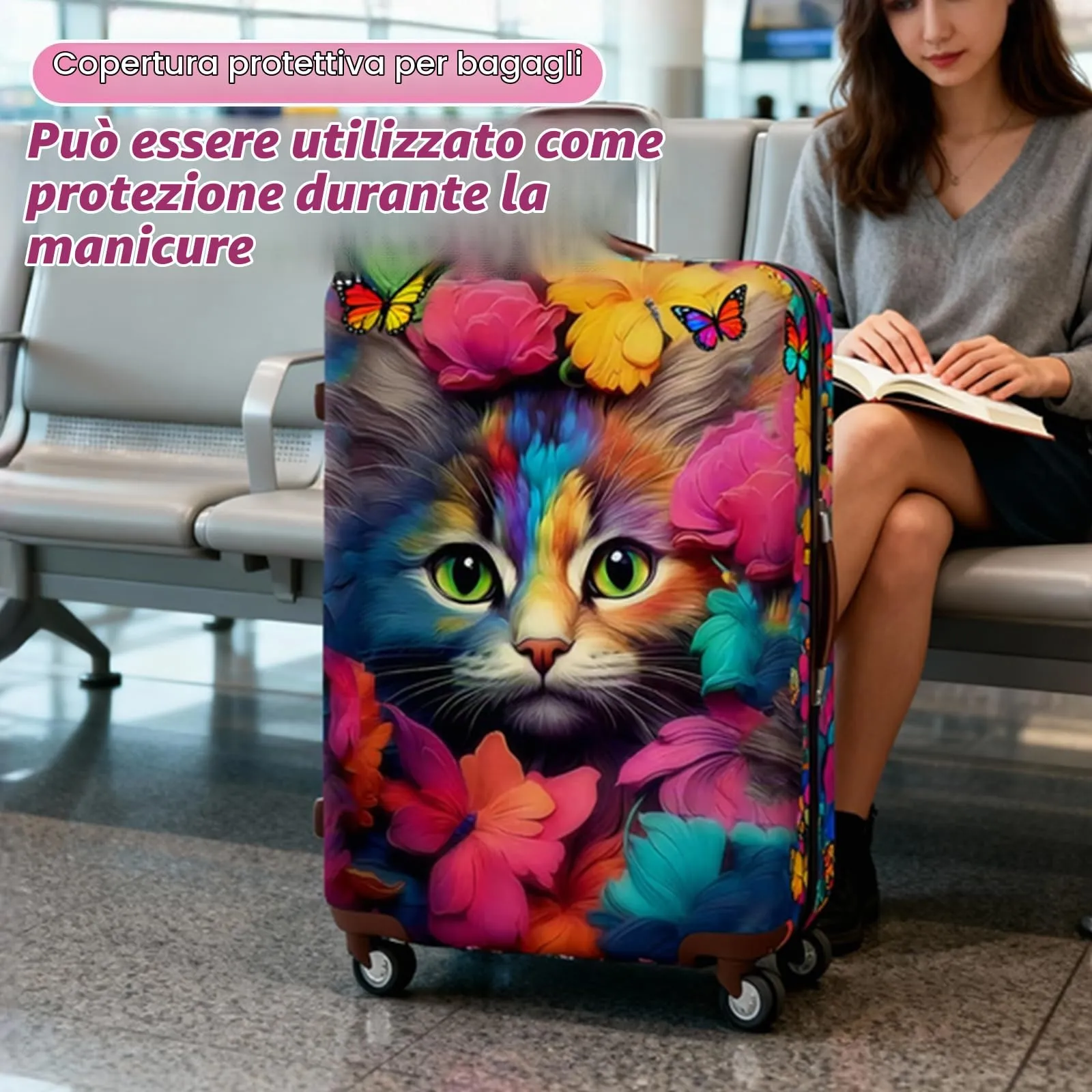 Culinavog Copertura per Valigia Elasticizzata, Taglia L - immagine 4