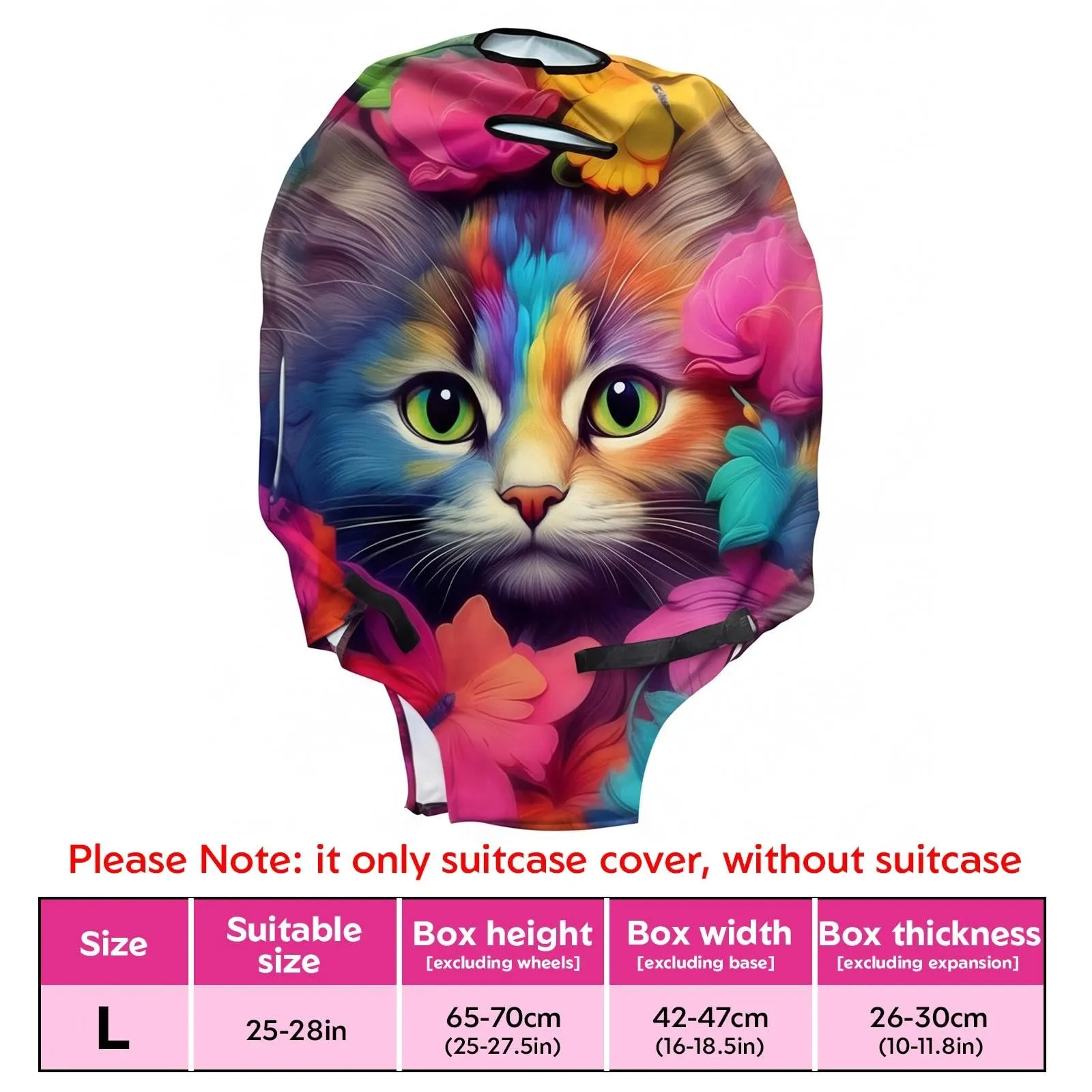 Dexpally Copri Valigia Elastica Riutilizzabile 25-28 Pollici (Gatti Colorati) - immagine 2