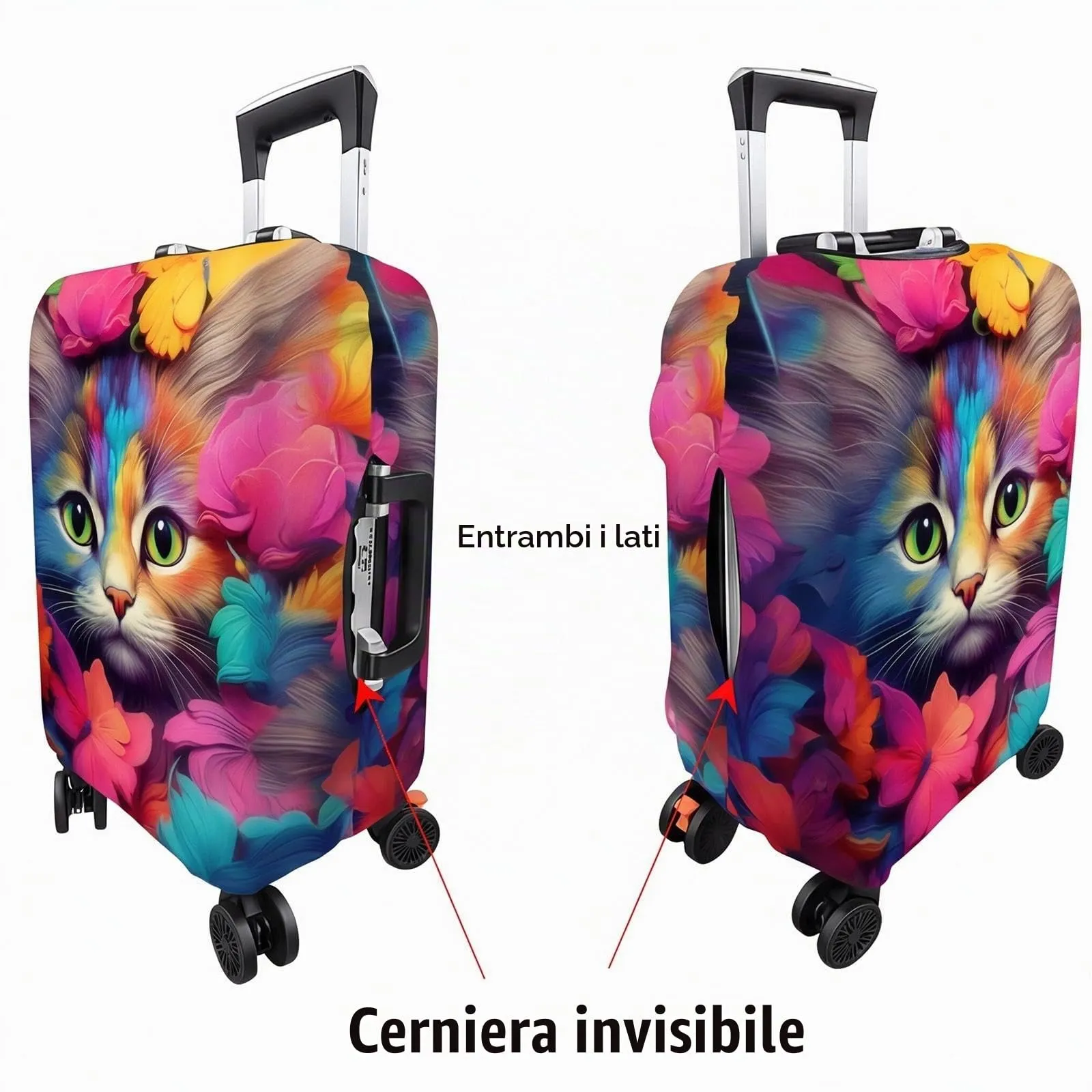 Dexpally Copri Valigia Elastica Riutilizzabile 25-28 Pollici (Gatti Colorati) - immagine 4
