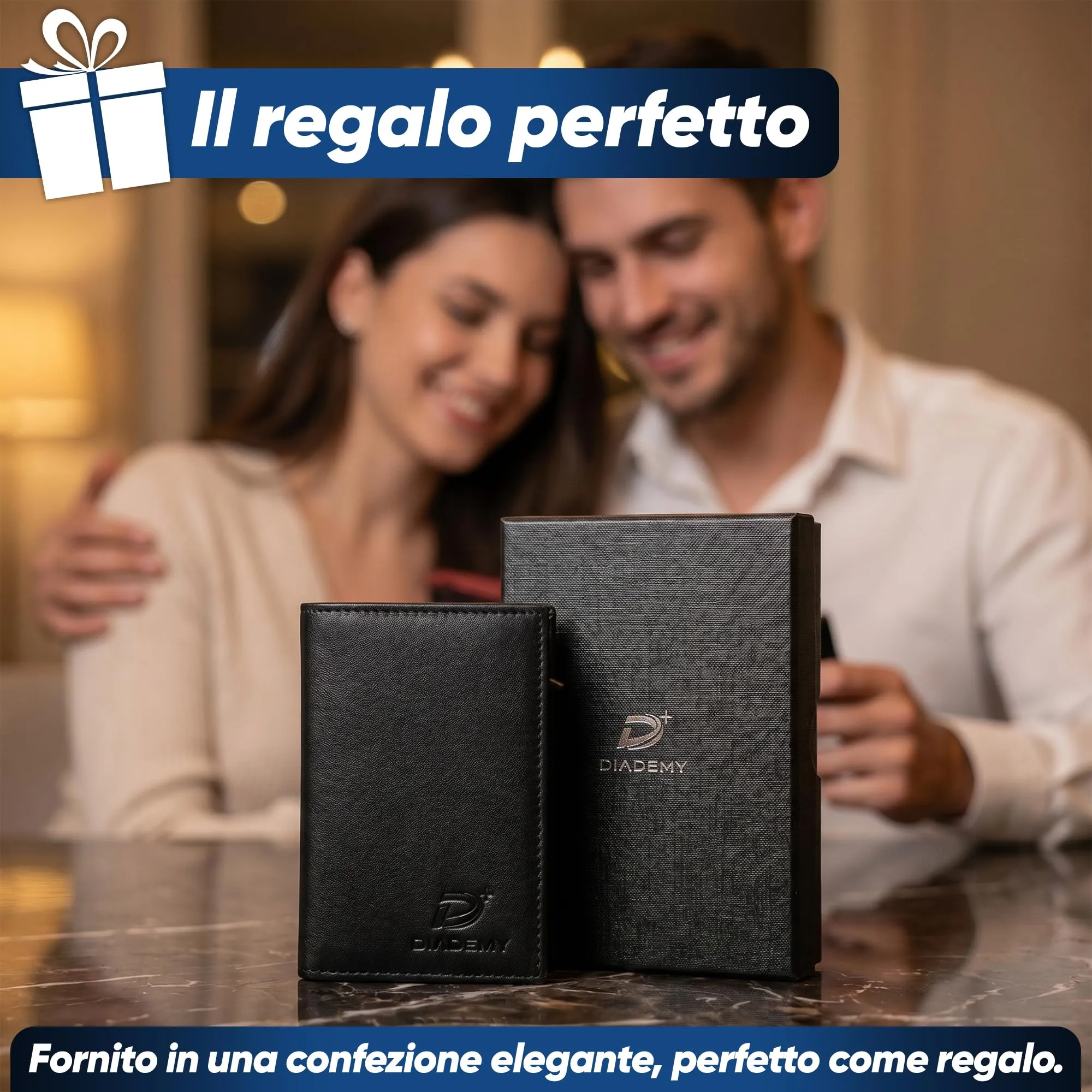 DIADEMY Portafoglio Uomo Slim in Microfibra, Porta Carte di Credito RFID/NFC - immagine 6