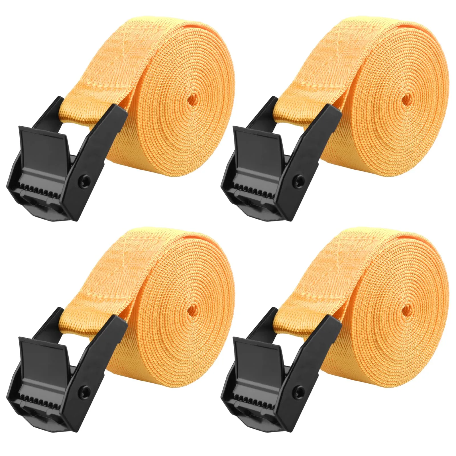TRIWONDER Cinghia di Tensione, 25 mm, 200 kg, Giallo, 4 Pezzi, 5 m - immagine 1