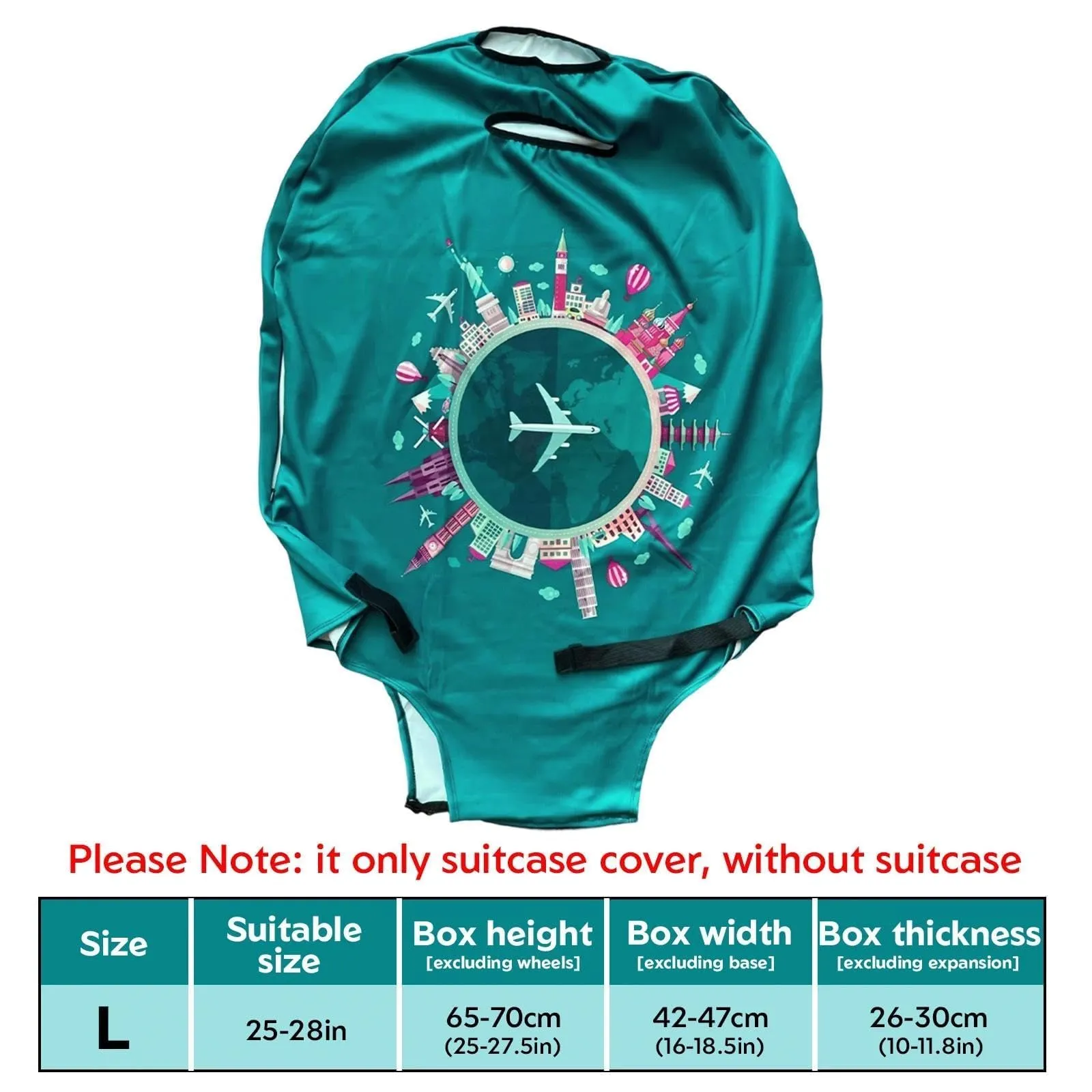 Dexpally Coprivaligia Elastica Riutilizzabile 25-28 Pollici, Motivo Aereo Verde - immagine 2