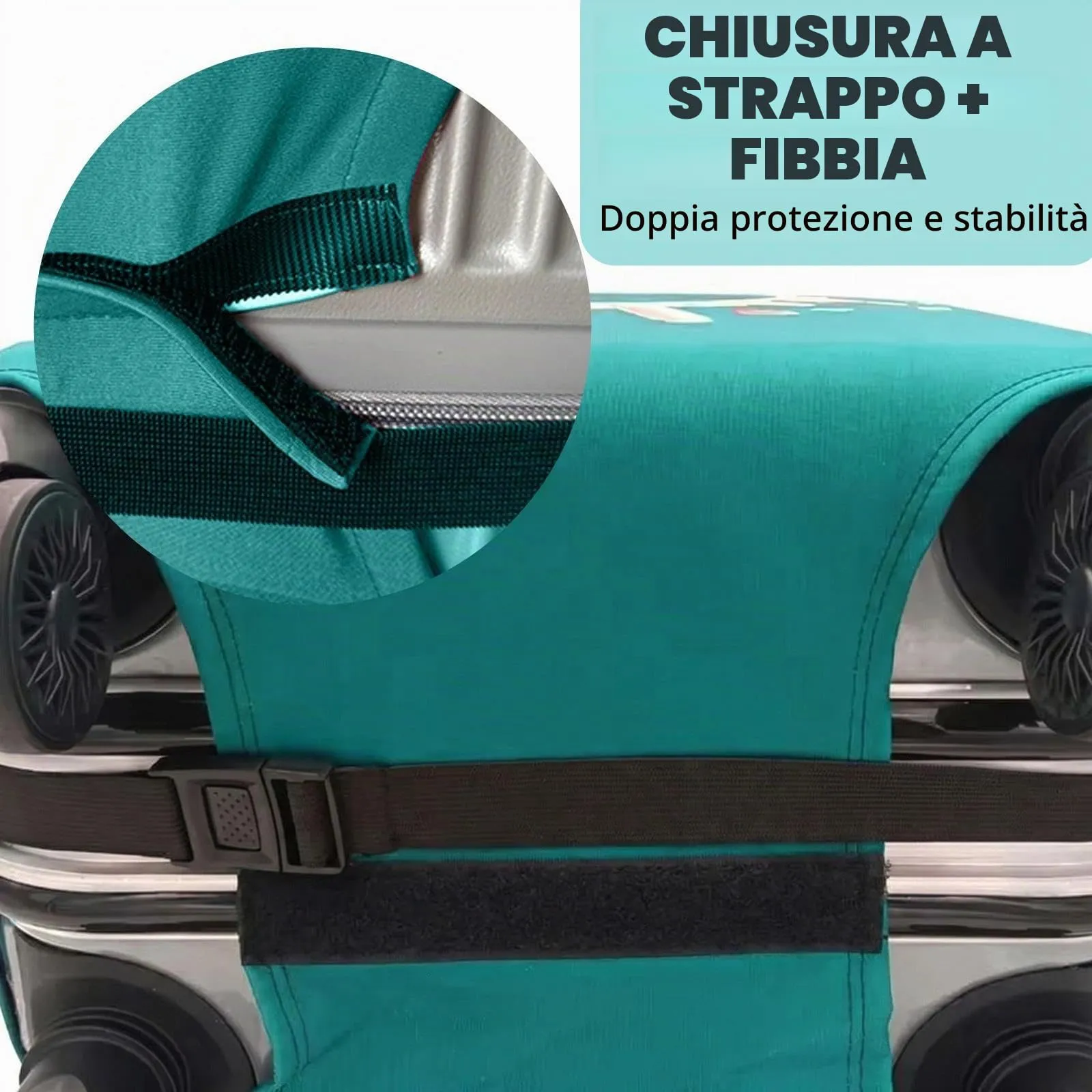 Dexpally Coprivaligia Elastica Riutilizzabile 25-28 Pollici, Motivo Aereo Verde - immagine 5