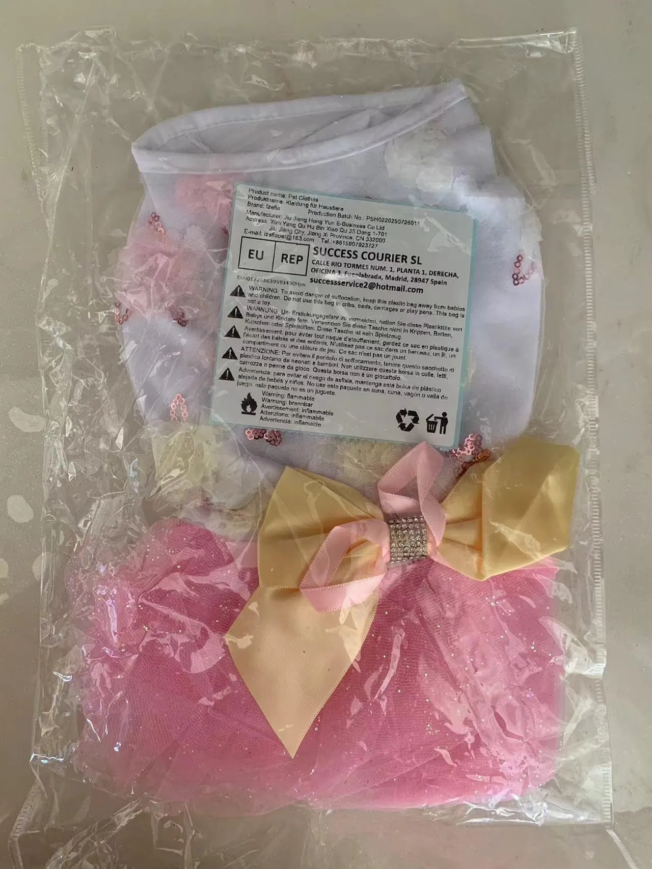 Izefia Abito da Principessa Tutù in Pizzo per Cane di Piccola Taglia, Rosa, XS - immagine 8